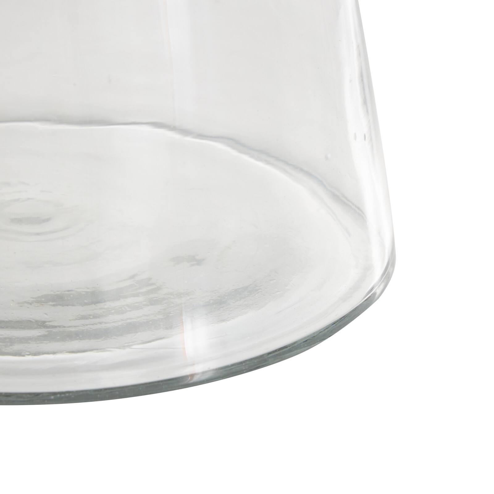 12" Clear Glass Cone Shaped Decorative Vase