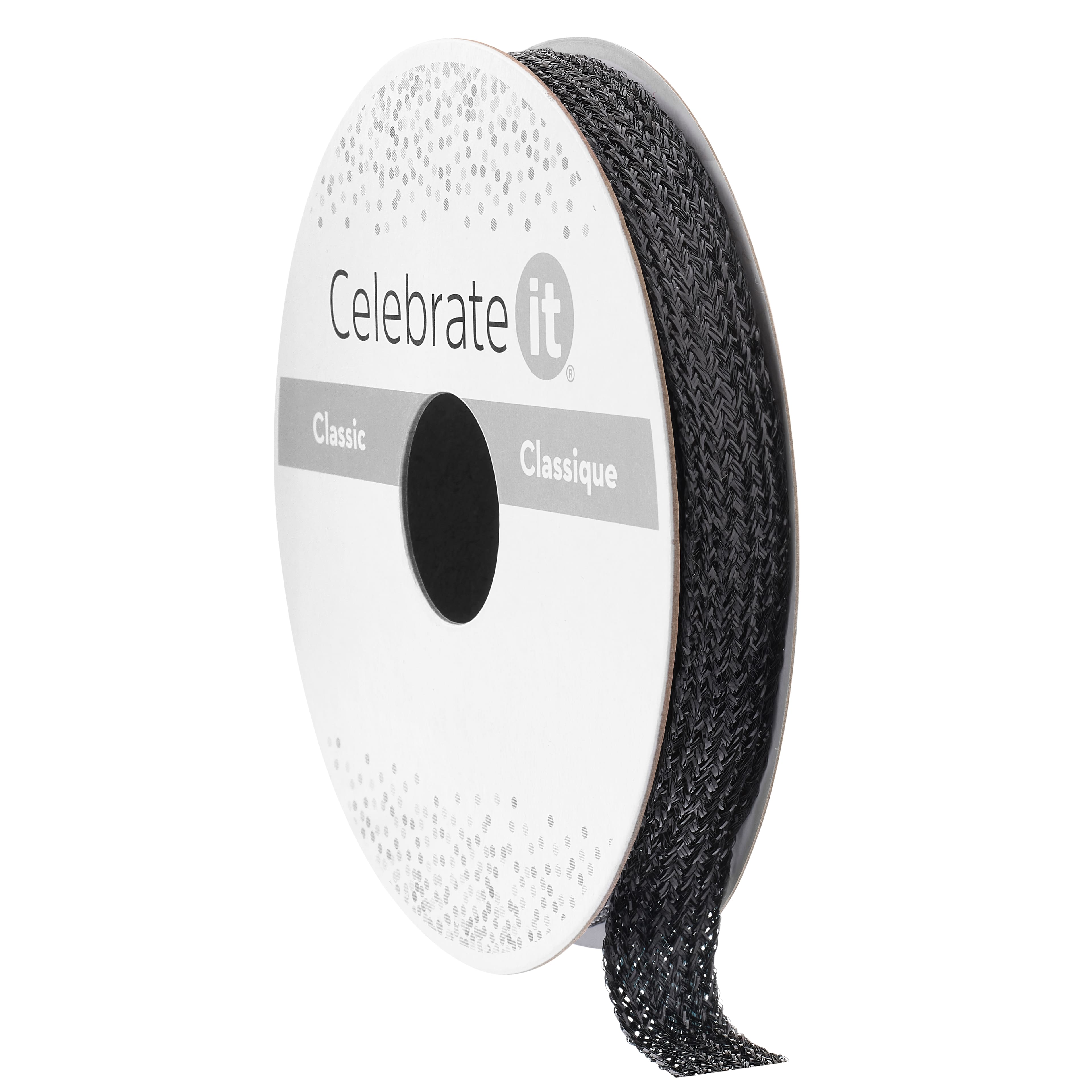 3/8" x 5yd. Black Woven Ribbon by Celebrate It™ Classic