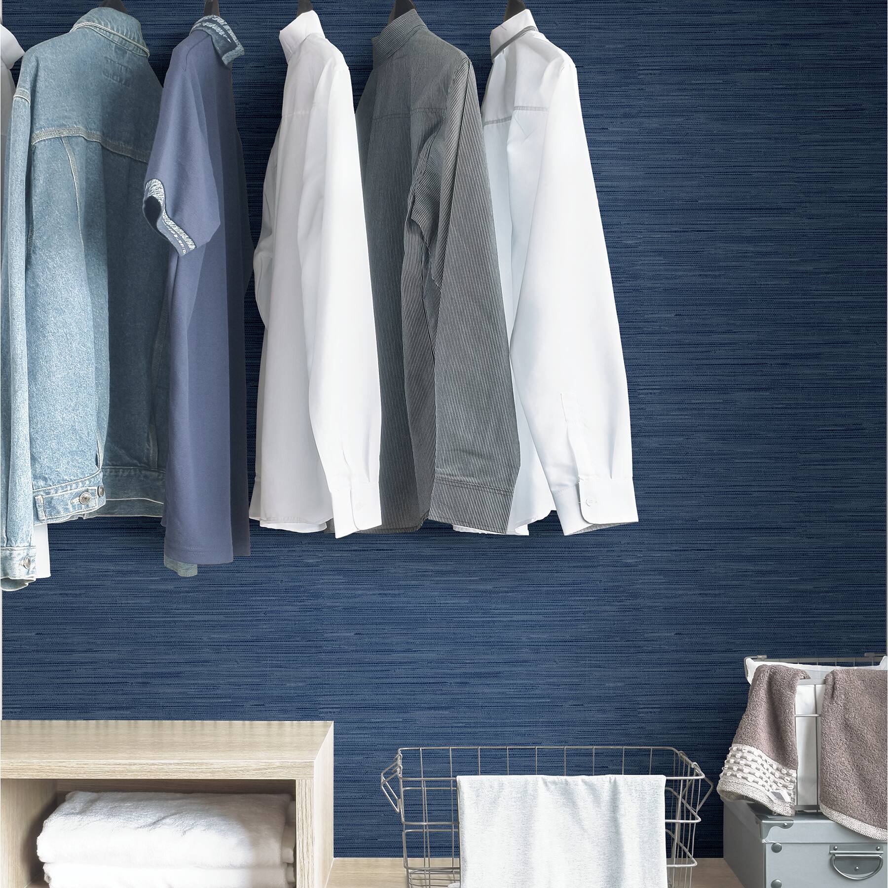 InHome Avery Weave Navy Peel & Stick Wallpaper