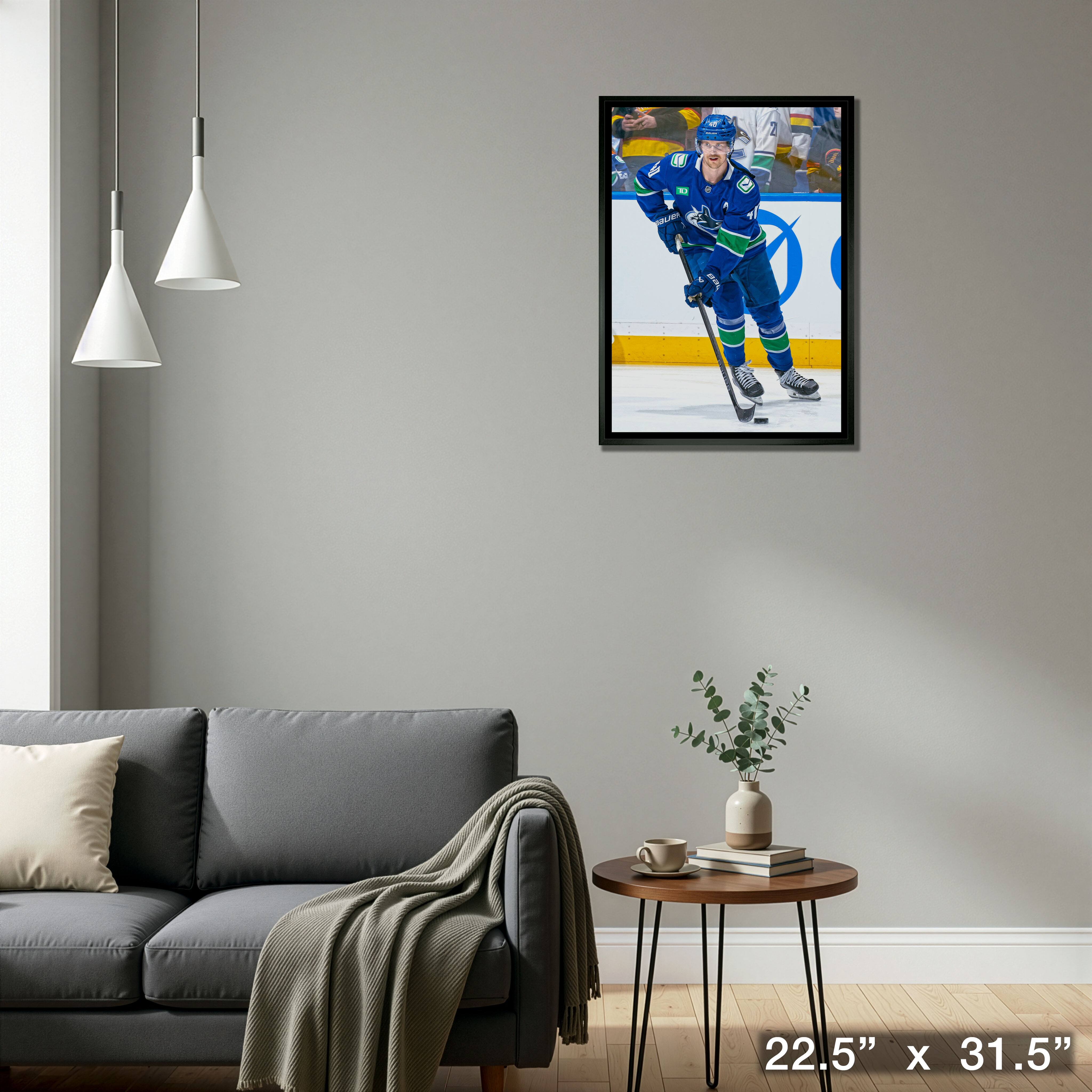 Elias Pettersson 20" x 29" Framed Canvas Vancouver Canucks 22.5" x 31.5"