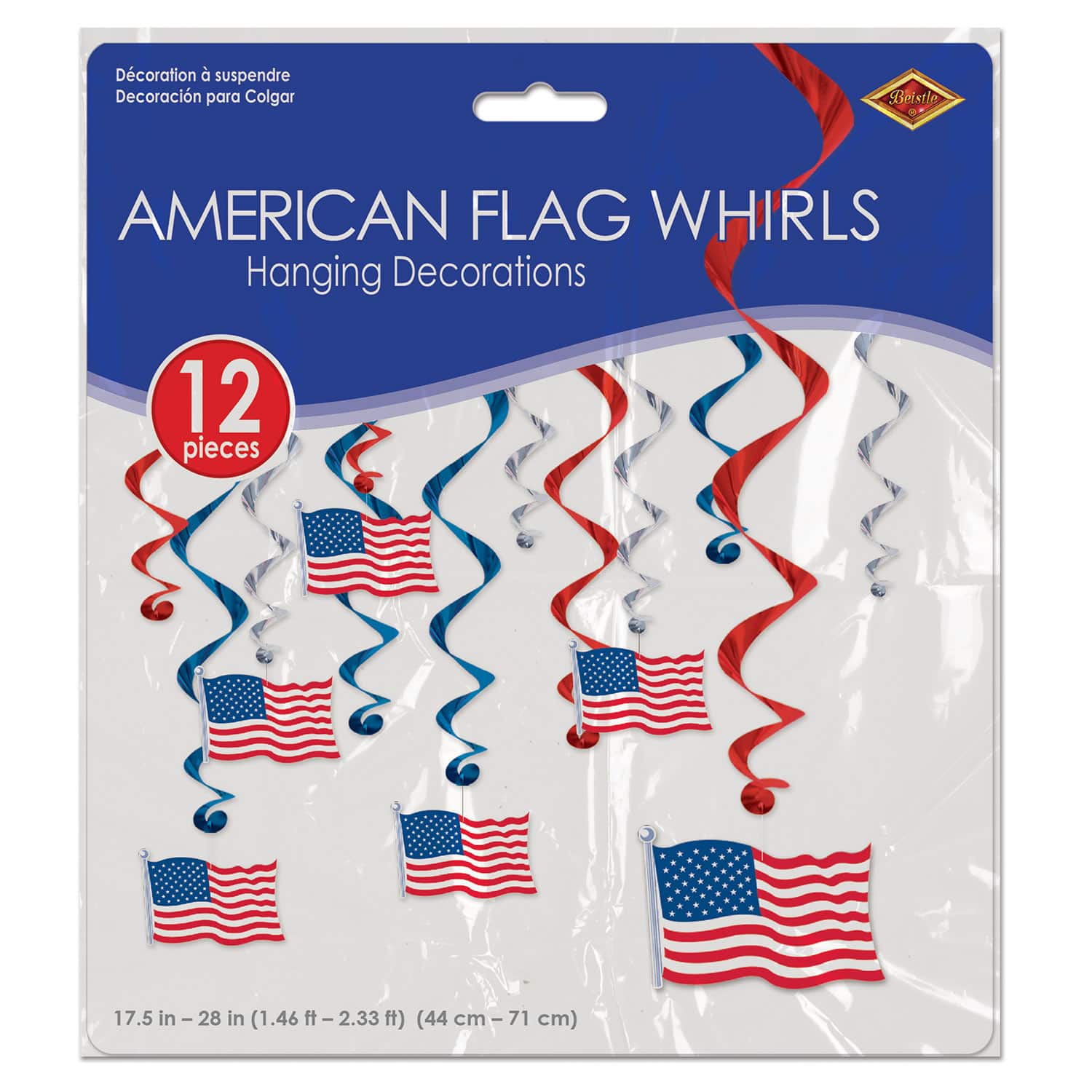 Beistle American Flag Whirls, 12ct.