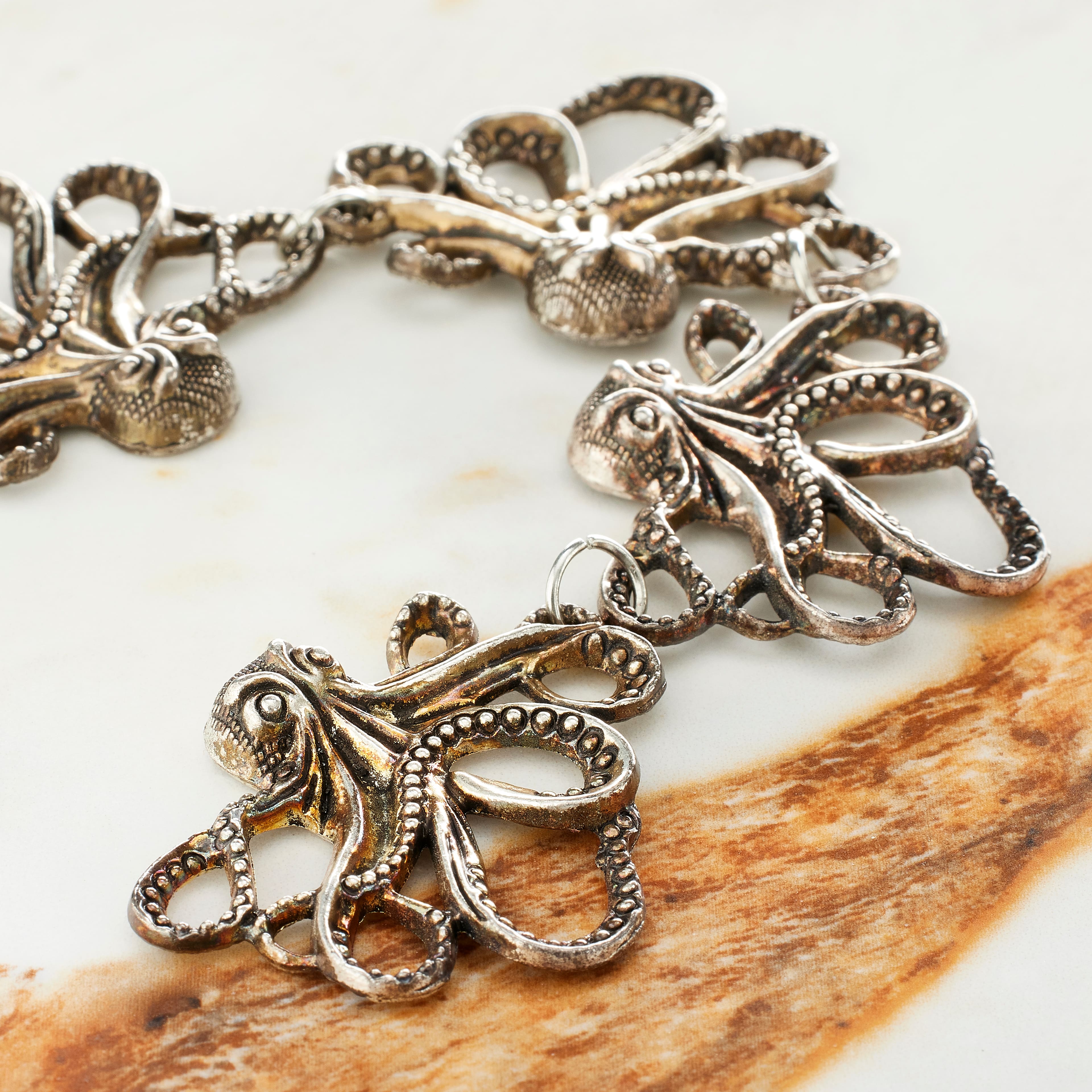 12 Packs: 4 ct. (48 total) Silver Octopus Metal Connectors, 43mm by Bead Landing™
