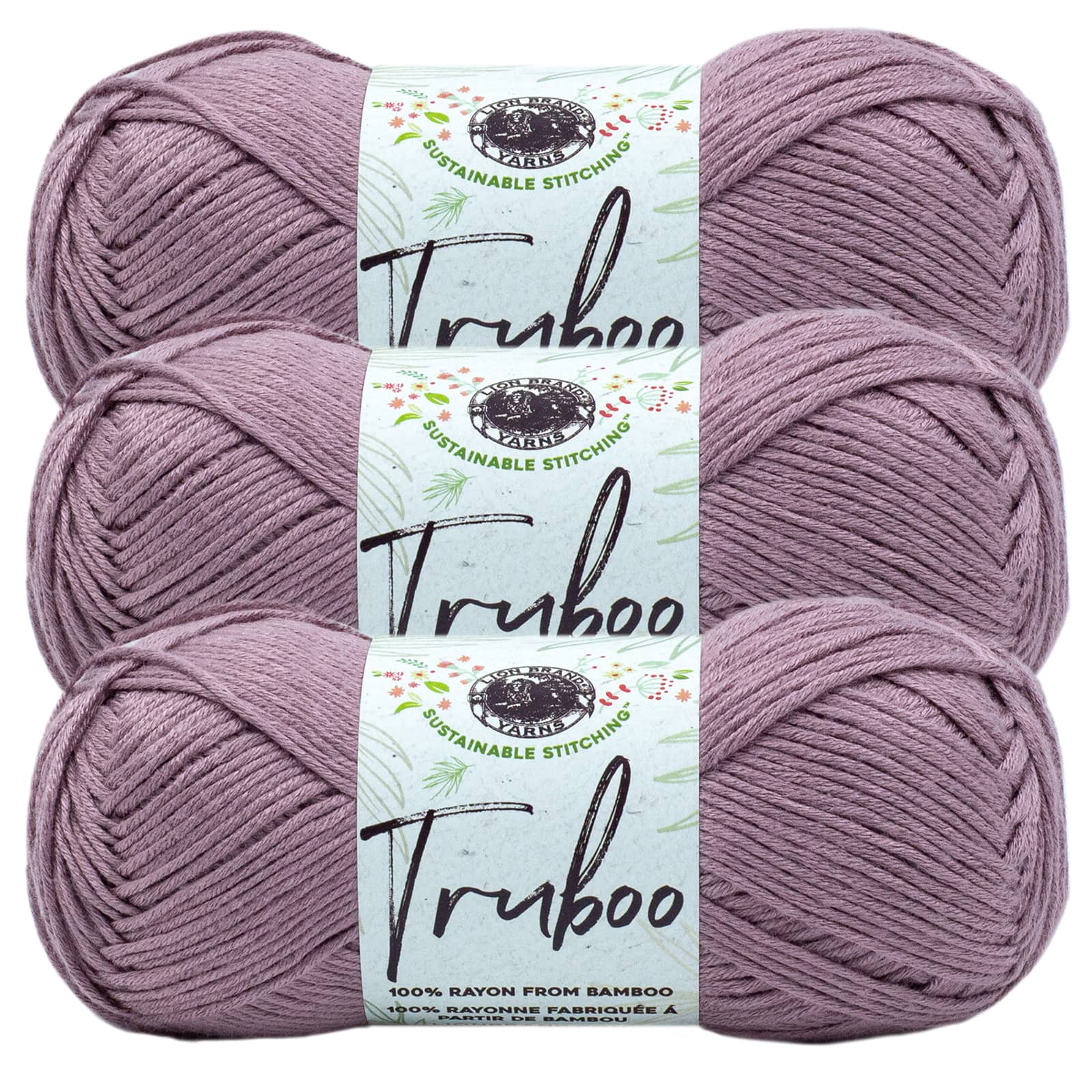 3 Pack Lion Brand® Sustainable Stitching™ Truboo Solid Yarn