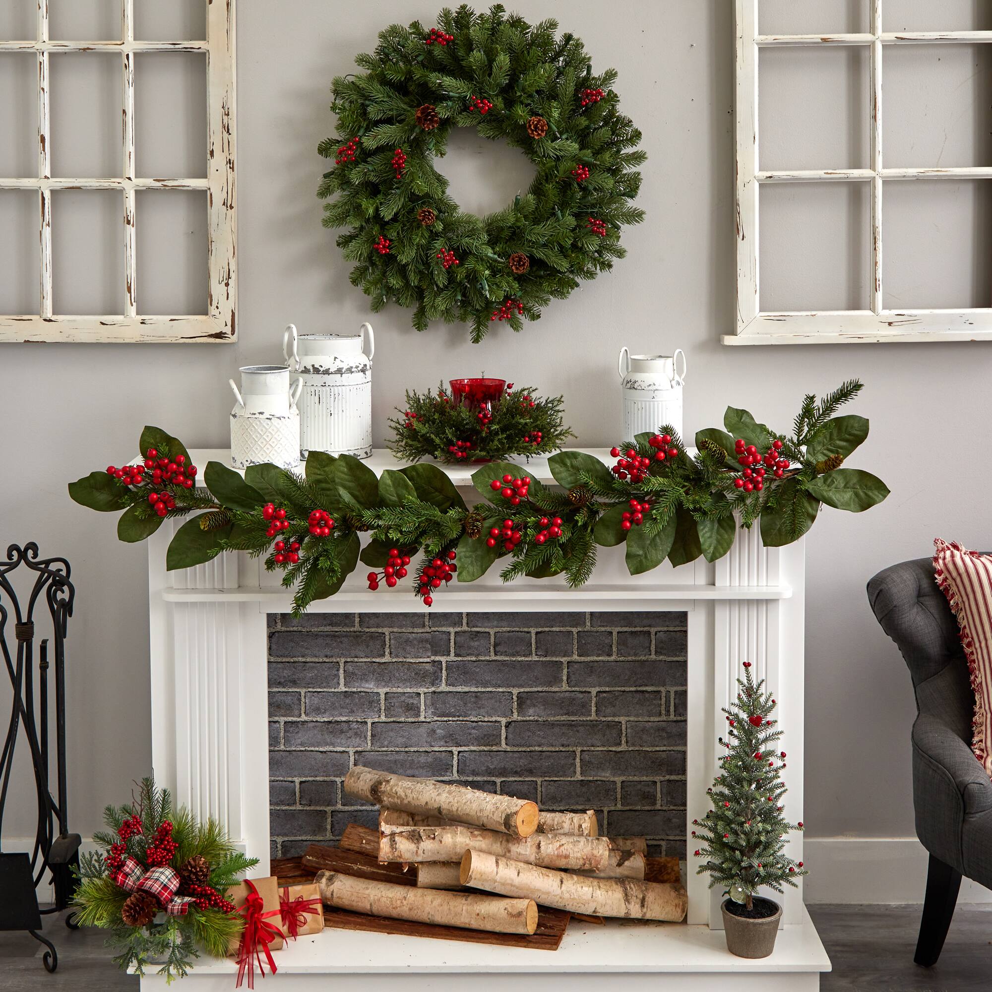 6.5" Cedar Berry Candelabrum