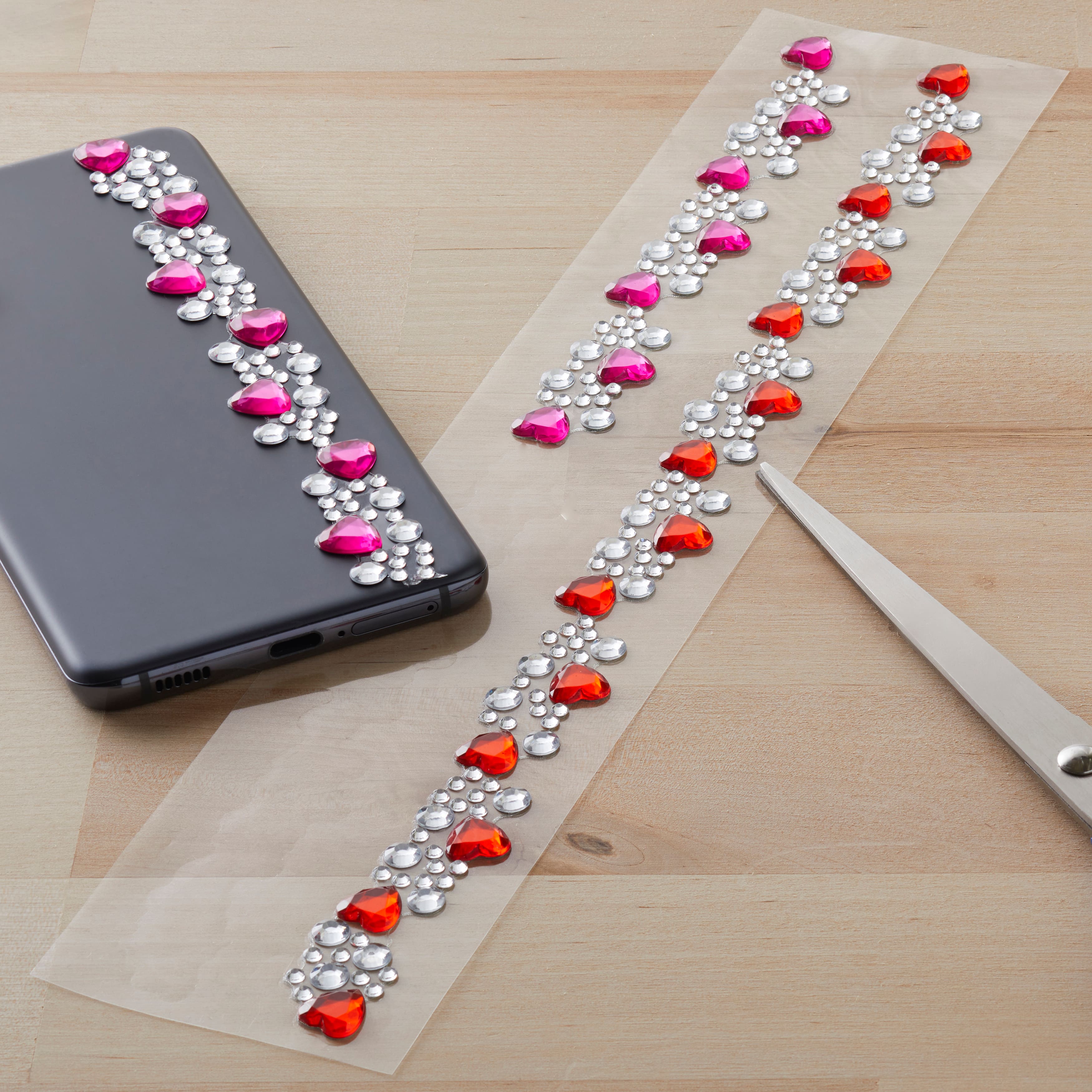 12 Packs: 2 ct. (24 total) Hearts Strip Bling Stickers by Recollections™