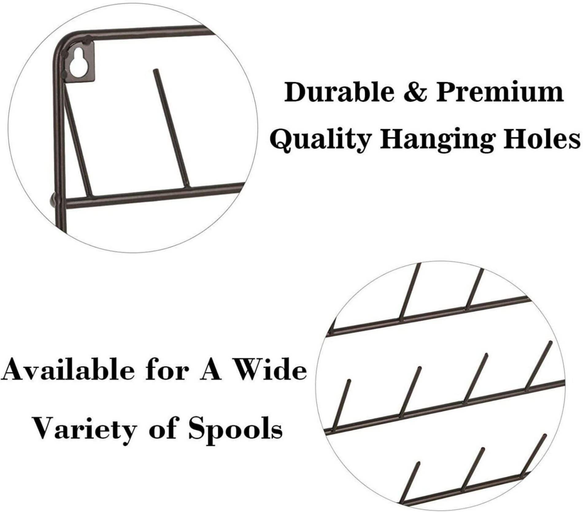 HAITARL® Brown 32-Spool Wall-Mounted Sewing Thread Rack