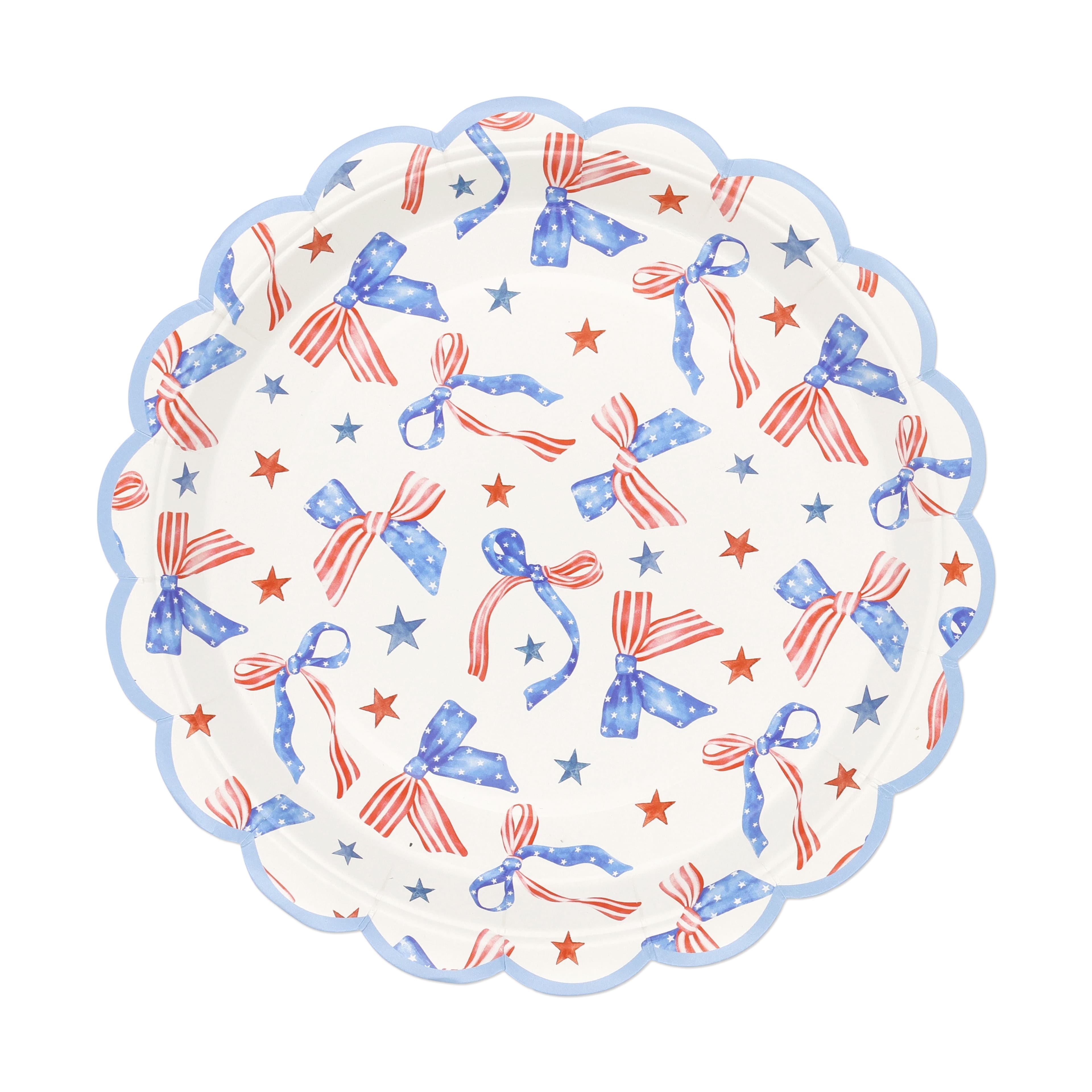 7" Red, White & Blue Flag Bow Snack Plates, 10ct. by Celebrate It™