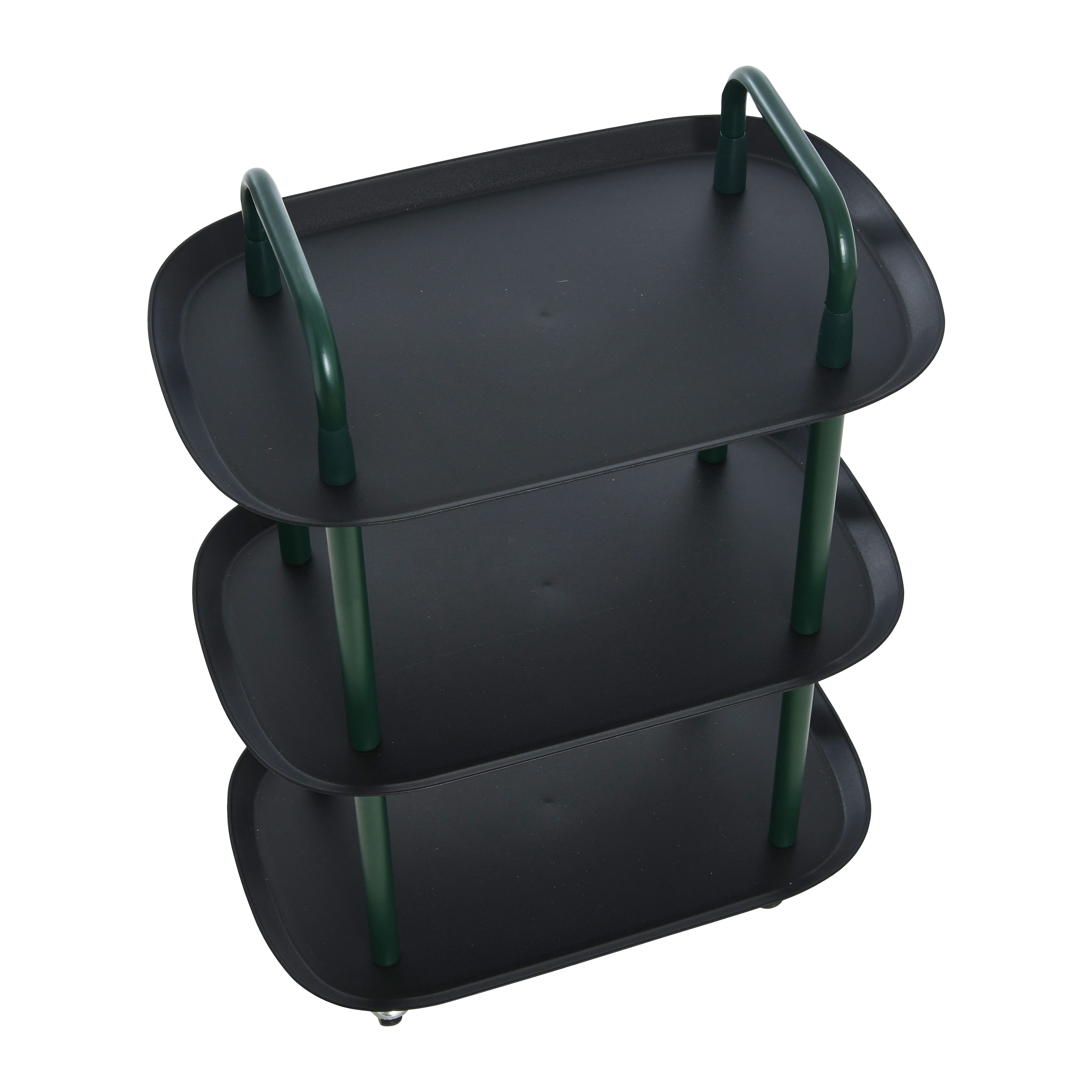 Hello Honey® Main + Mesa™ 3-Tier Modern Plastic and Metal Trolley