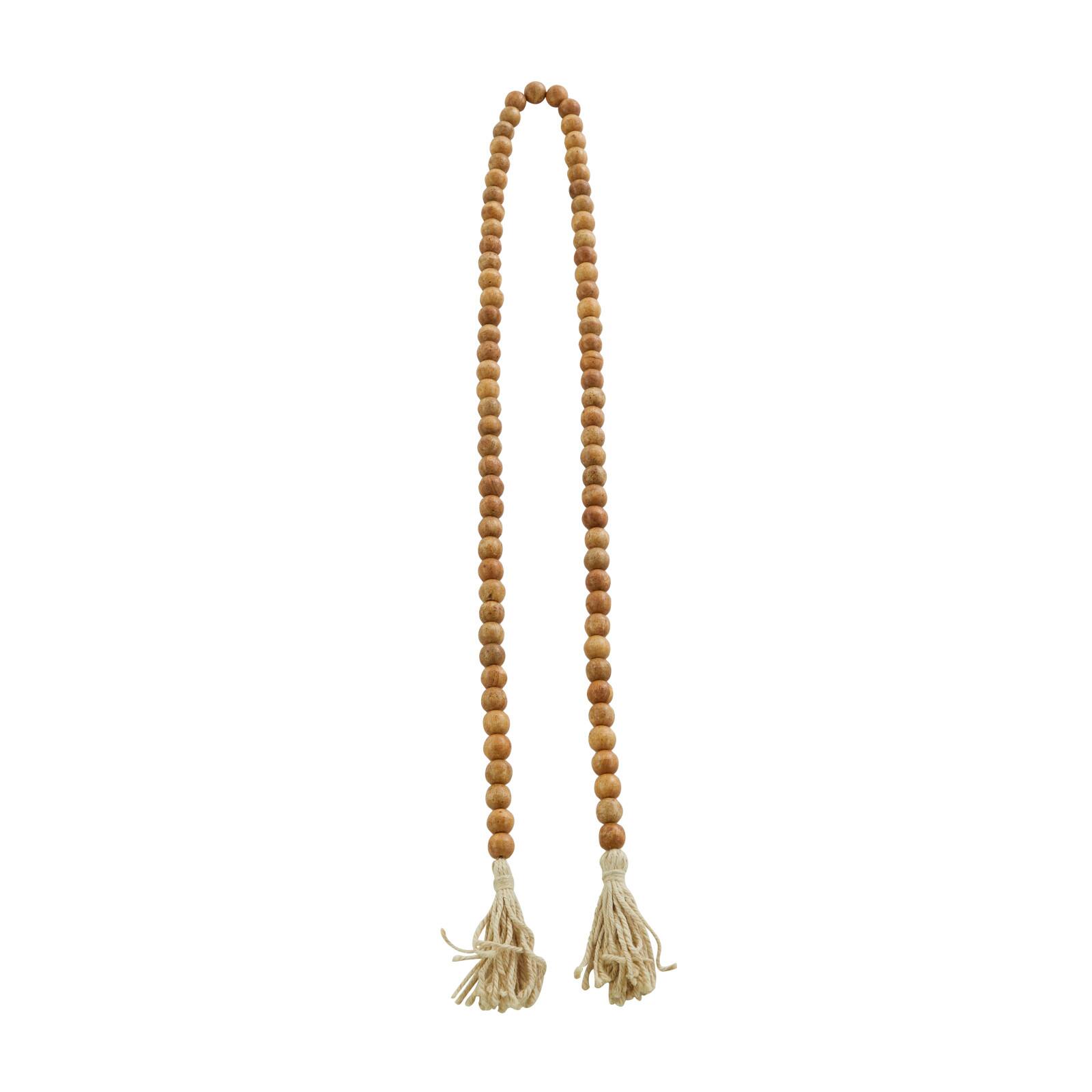 Brown Wood Bohemian Bead Garland 82" x 1" x 1"