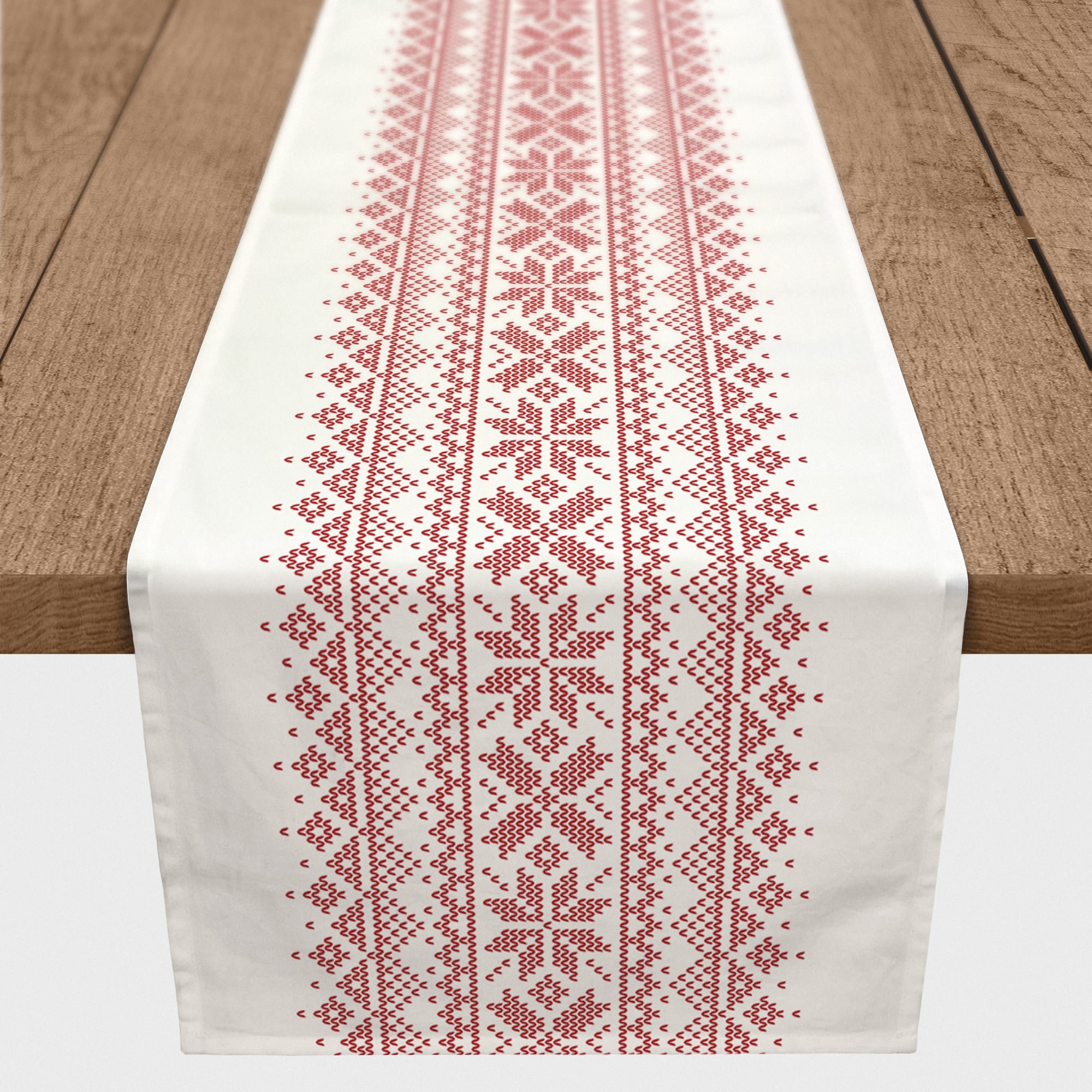 Knit Snowflakes 16x72 Cotton Twill Runner