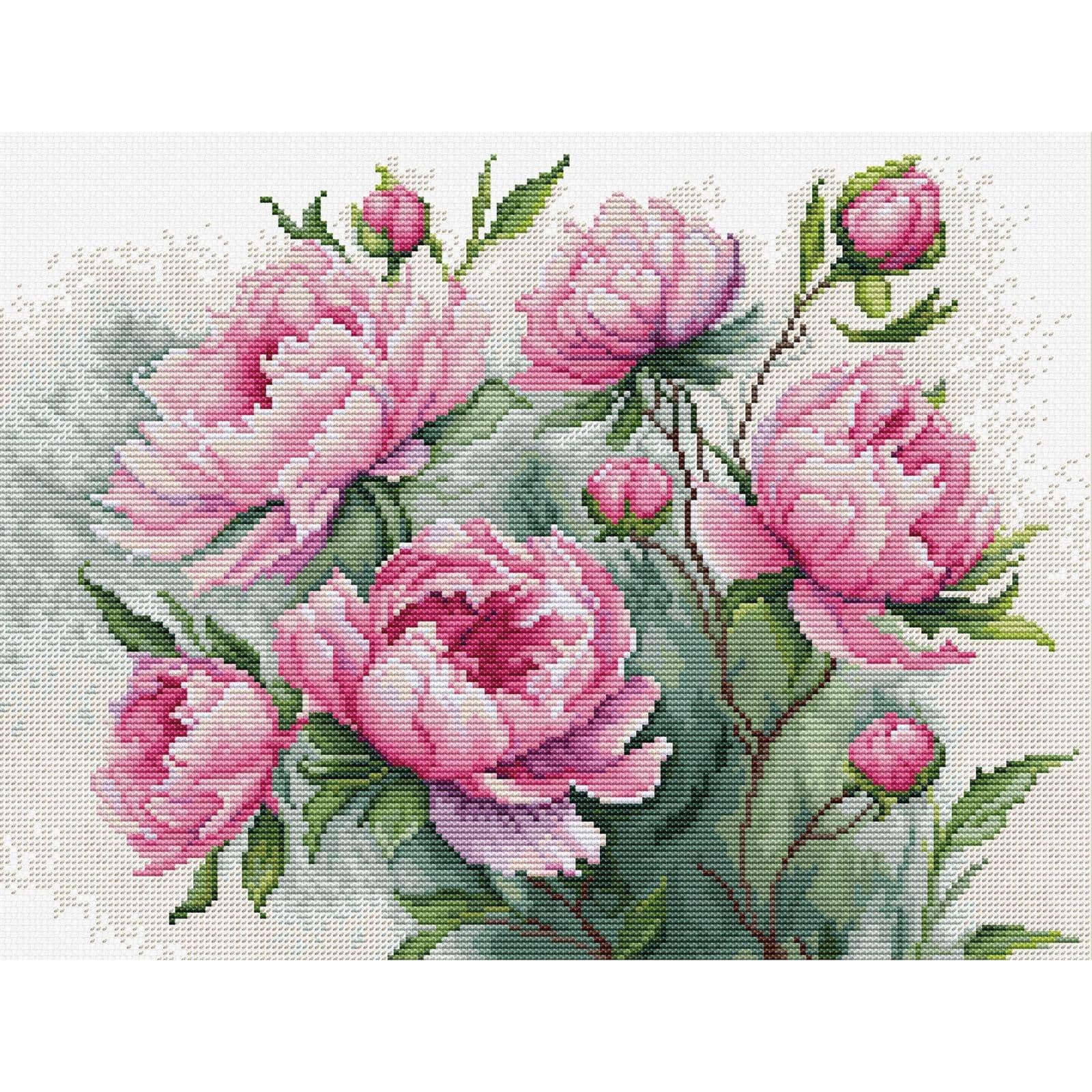 Luca-S The Charm of Peonies Counted Cross Stitch Kit