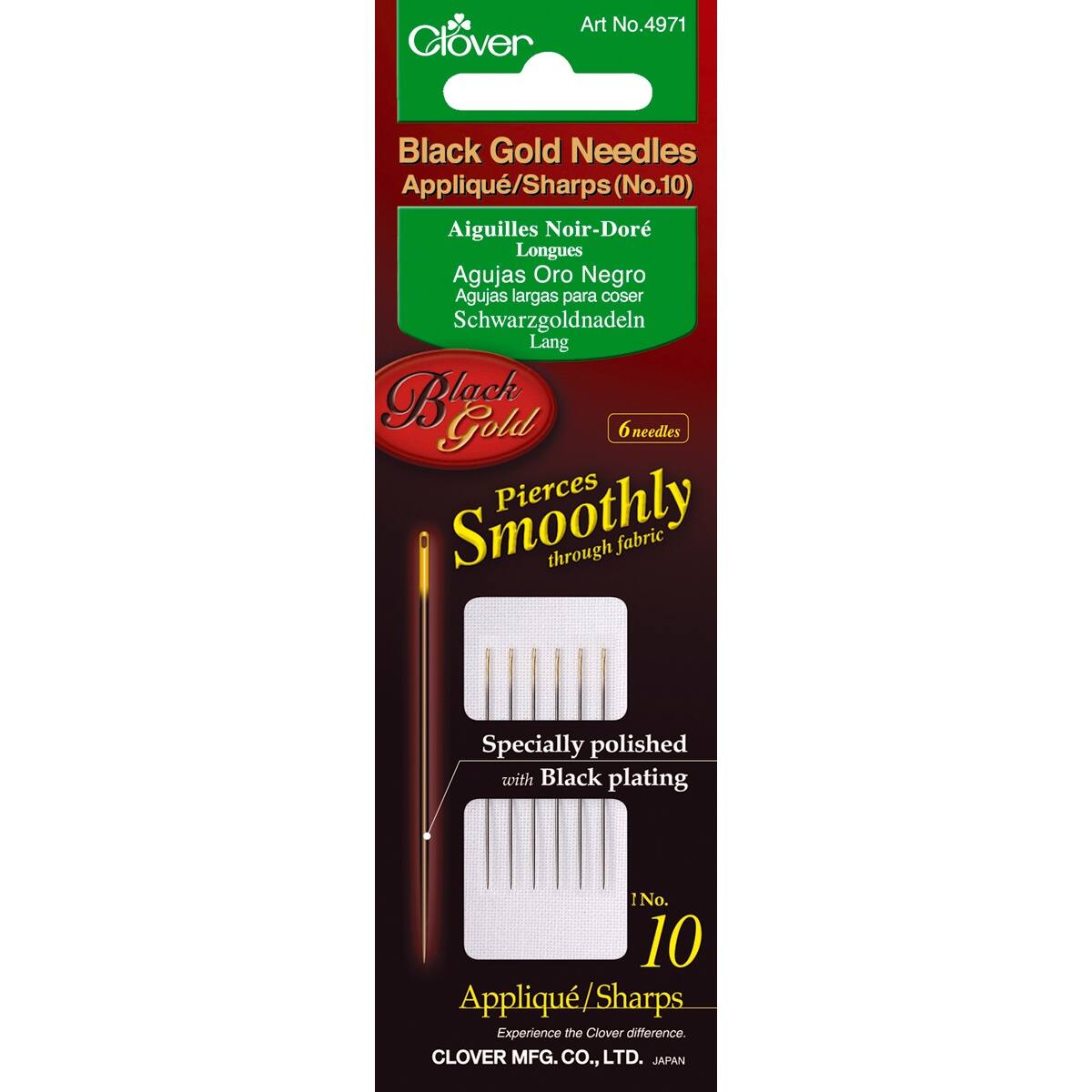 Clover Black Gold Applique Needles