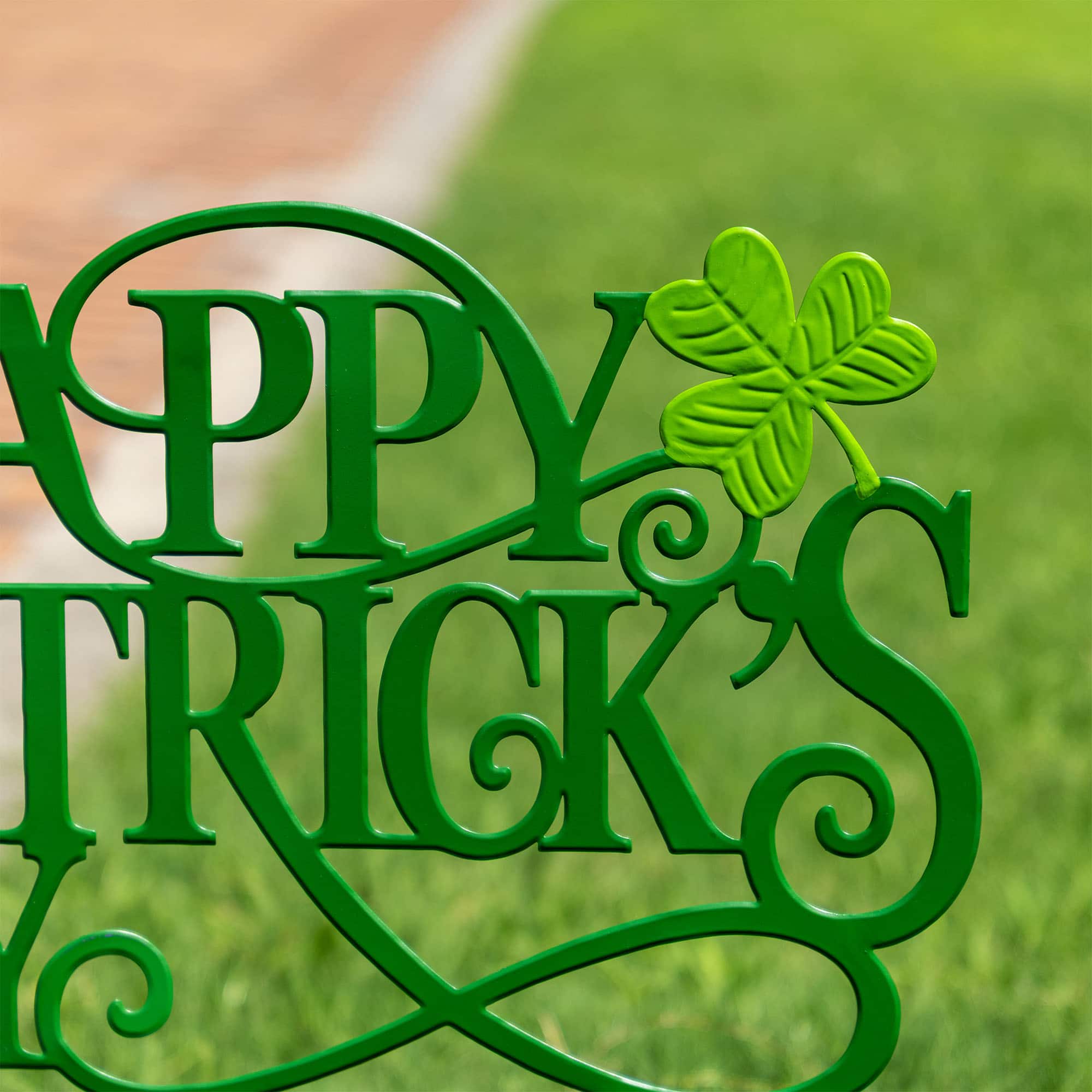 Glitzhome® 23.25" Metal Happy St. Patrick's Day Yard Stake