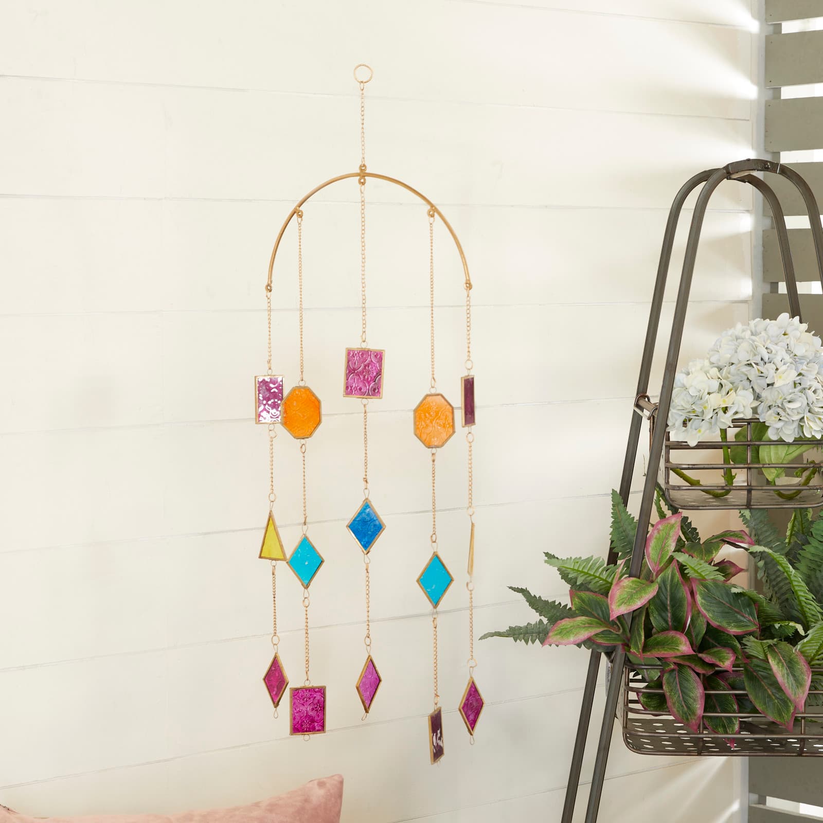 Multi Metal Contemporary Windchime, 34" x 14" x 2"