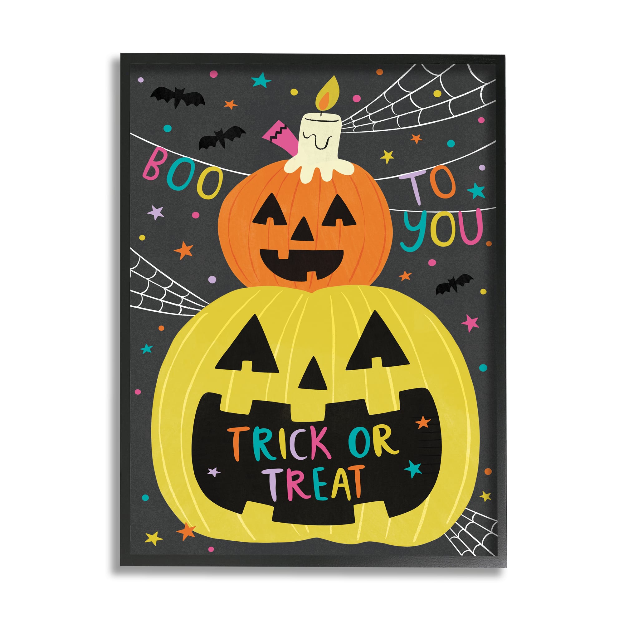 Stupell Industries Boo To You Fun Jack-O-Lanterns Framed Giclee Art
