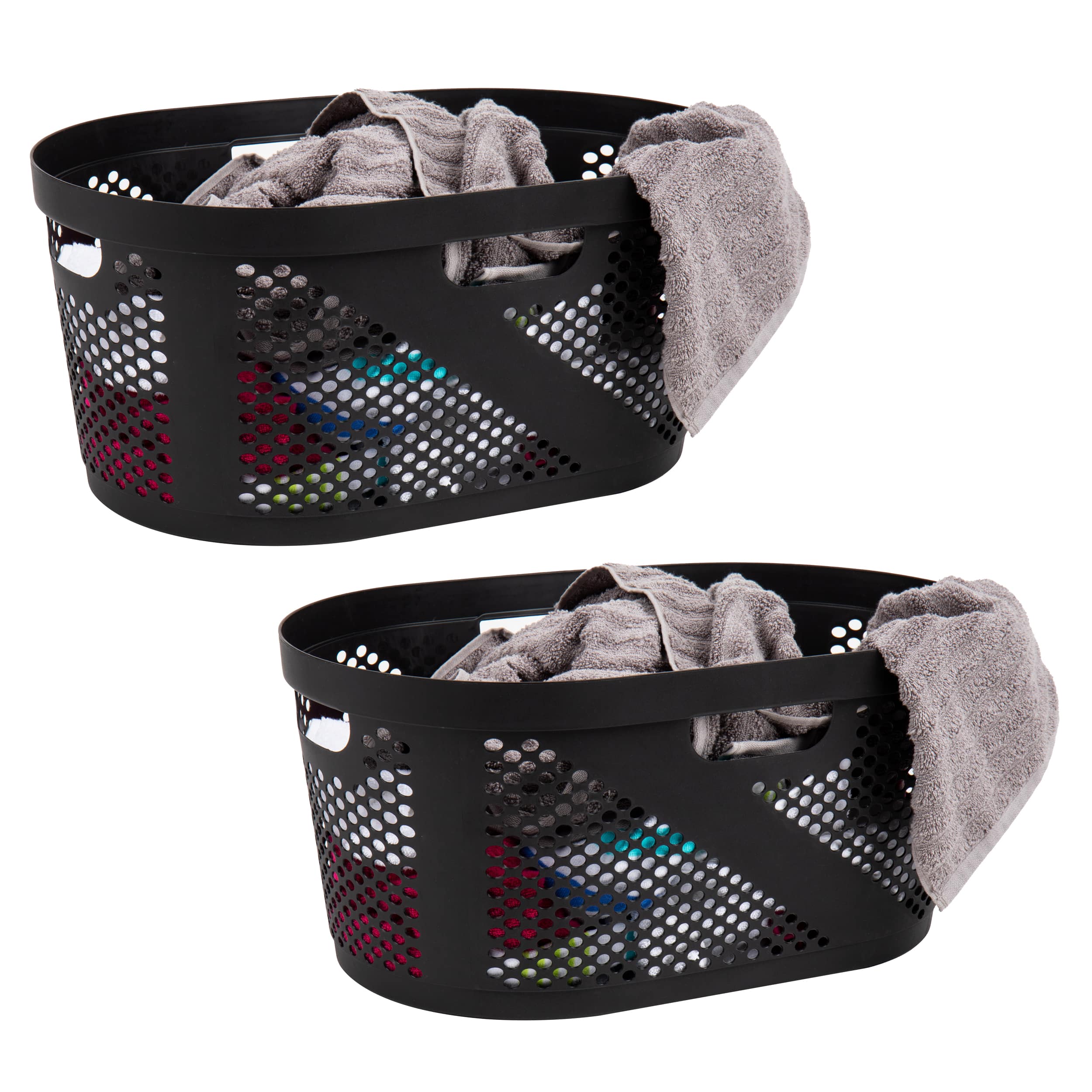 Mind Reader 40L Ventilated Laundry Basket with Cut Out Handles