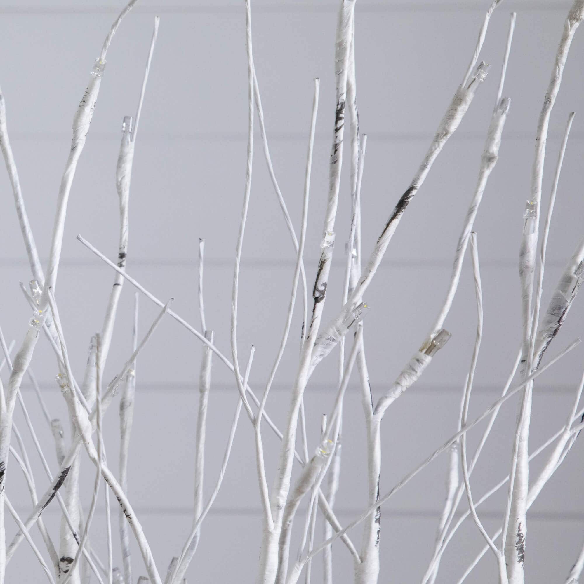 2ft. Pre-Lit Artificial White Birch Centerpiece with 84 LED Lights