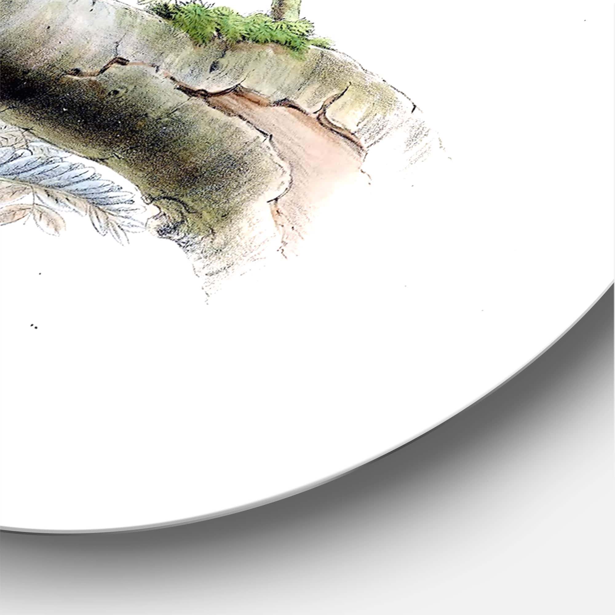 Designart - Vintage Birds In The Wild VIII - Traditional Metal Circle Wall Art