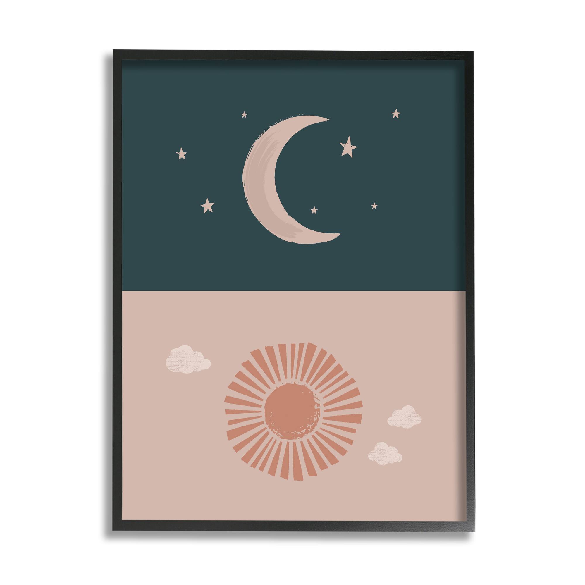 Stupell Industries Night Sky over Sunny Day Muted Tones in Frame Wall Art