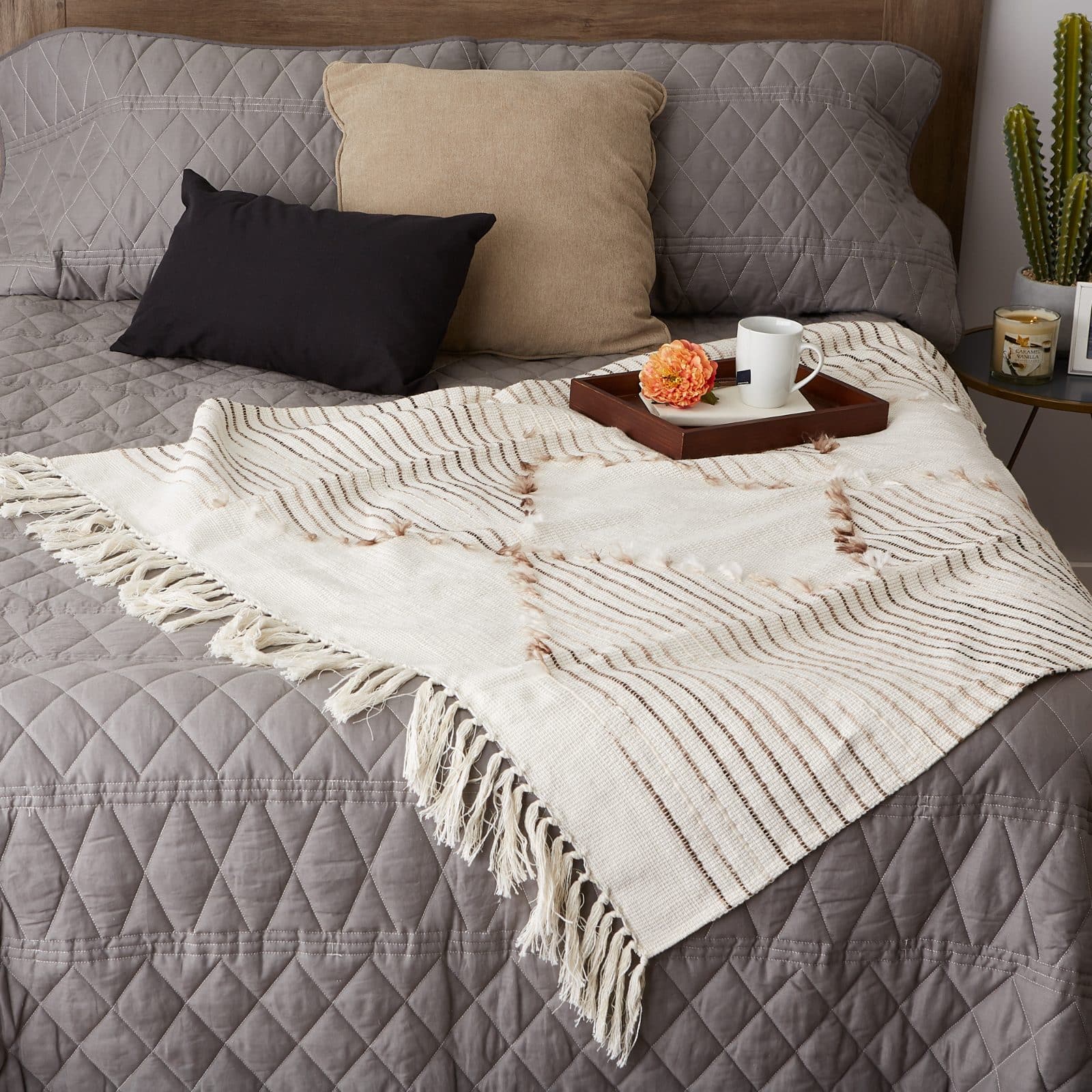 DII® Brown Diamond Cut Throw