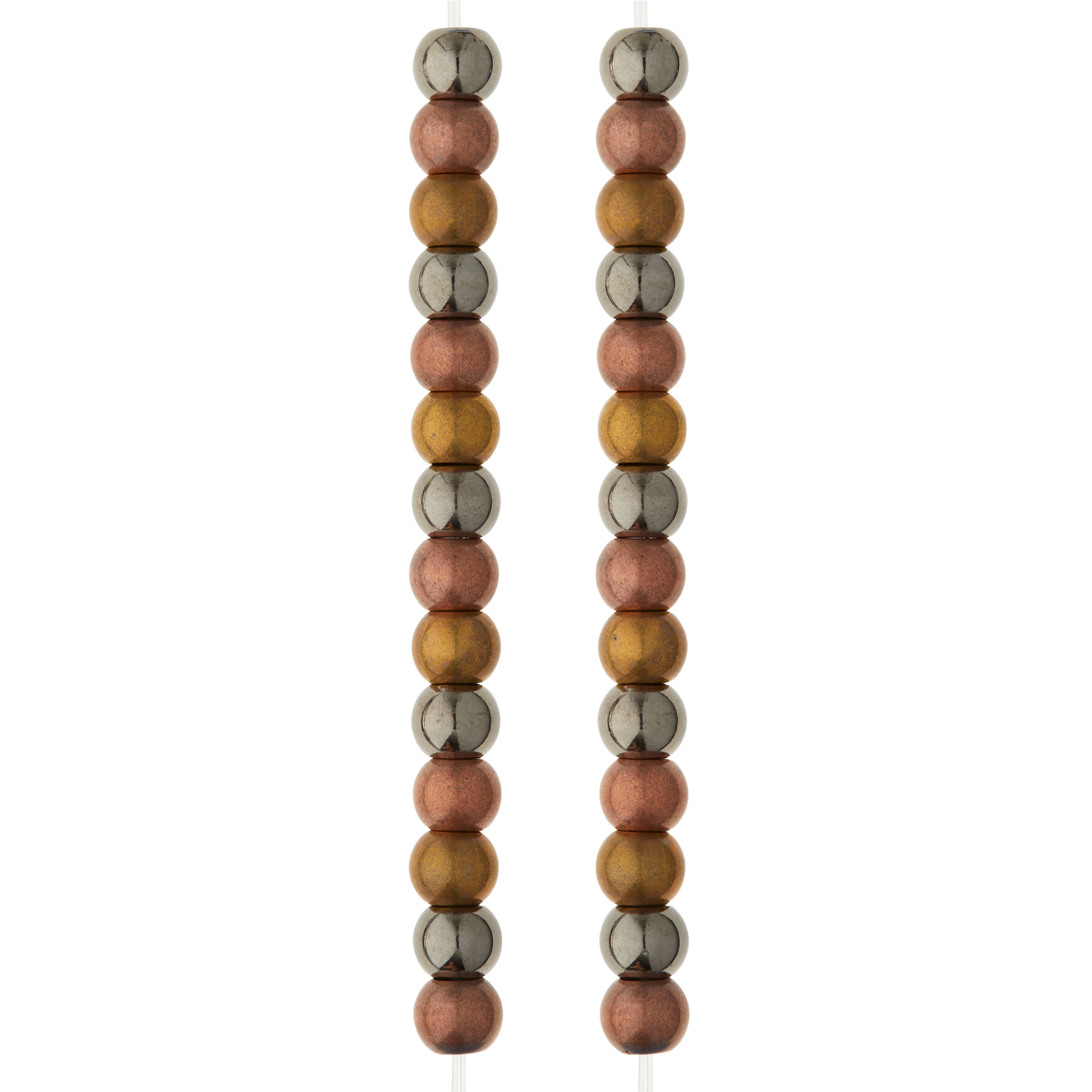 Metallic Large Hole Acrylic Round Beads, 11mm by Bead Landing™