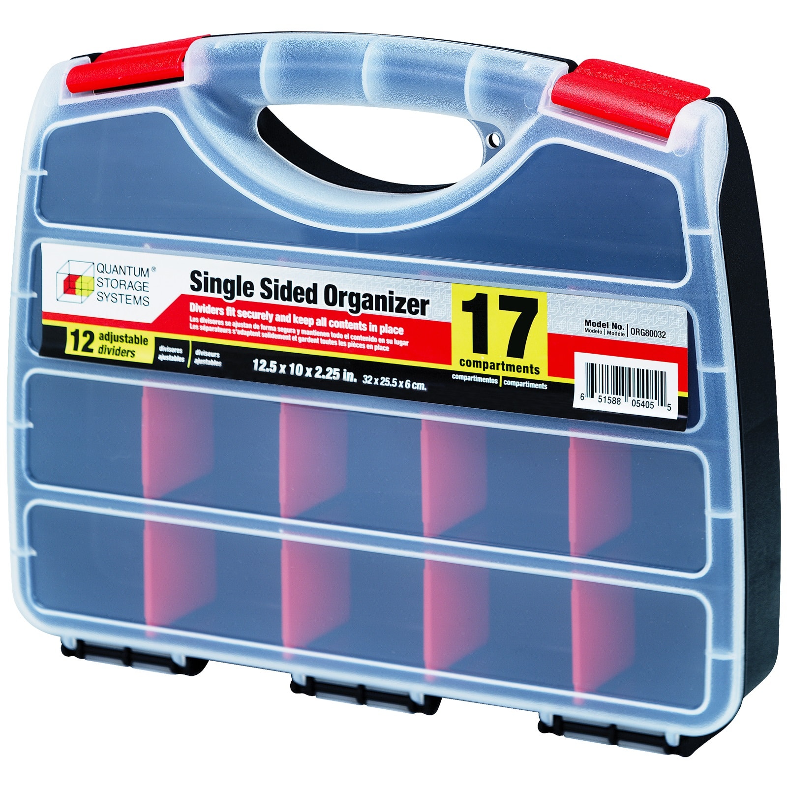 Quantum Storage Systems® 12.5" x 10" Black & Red Single-Sided Organizer