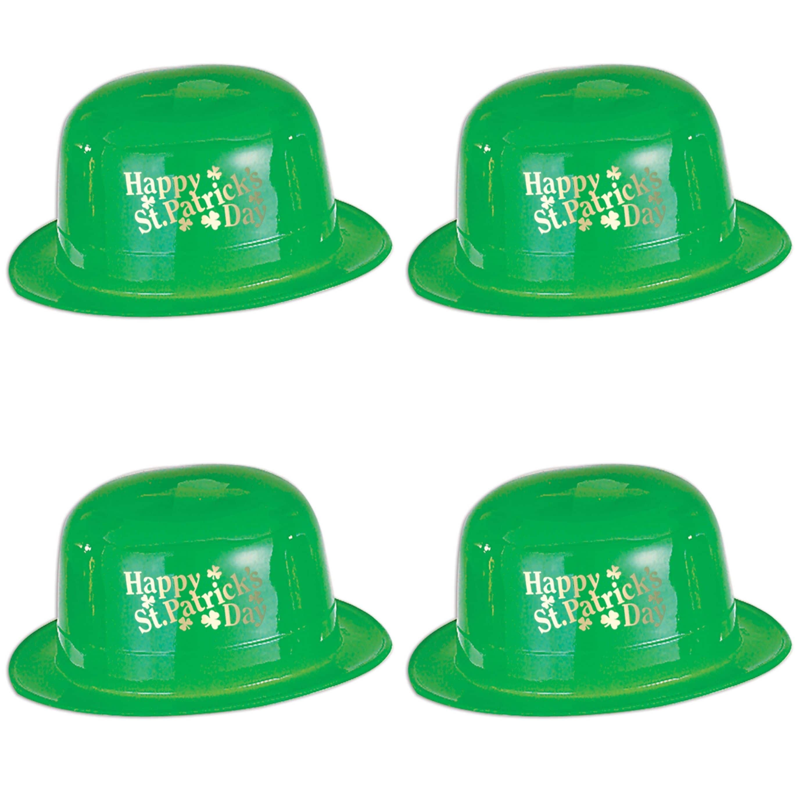 Beistle Green Happy St. Patrick's Day Plastic Derbies, 4ct.