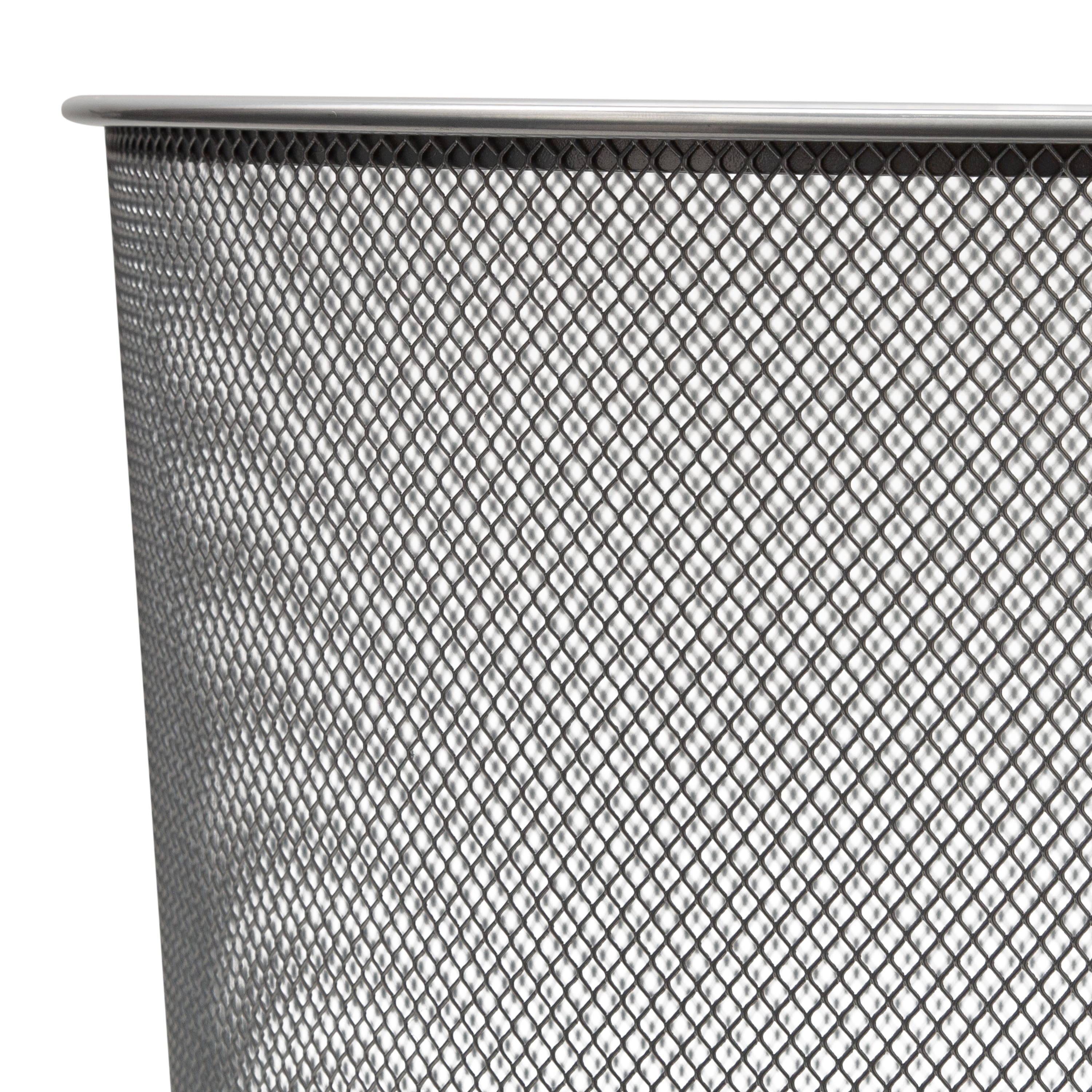 Organize It All Silver Mesh Round Wastebasket