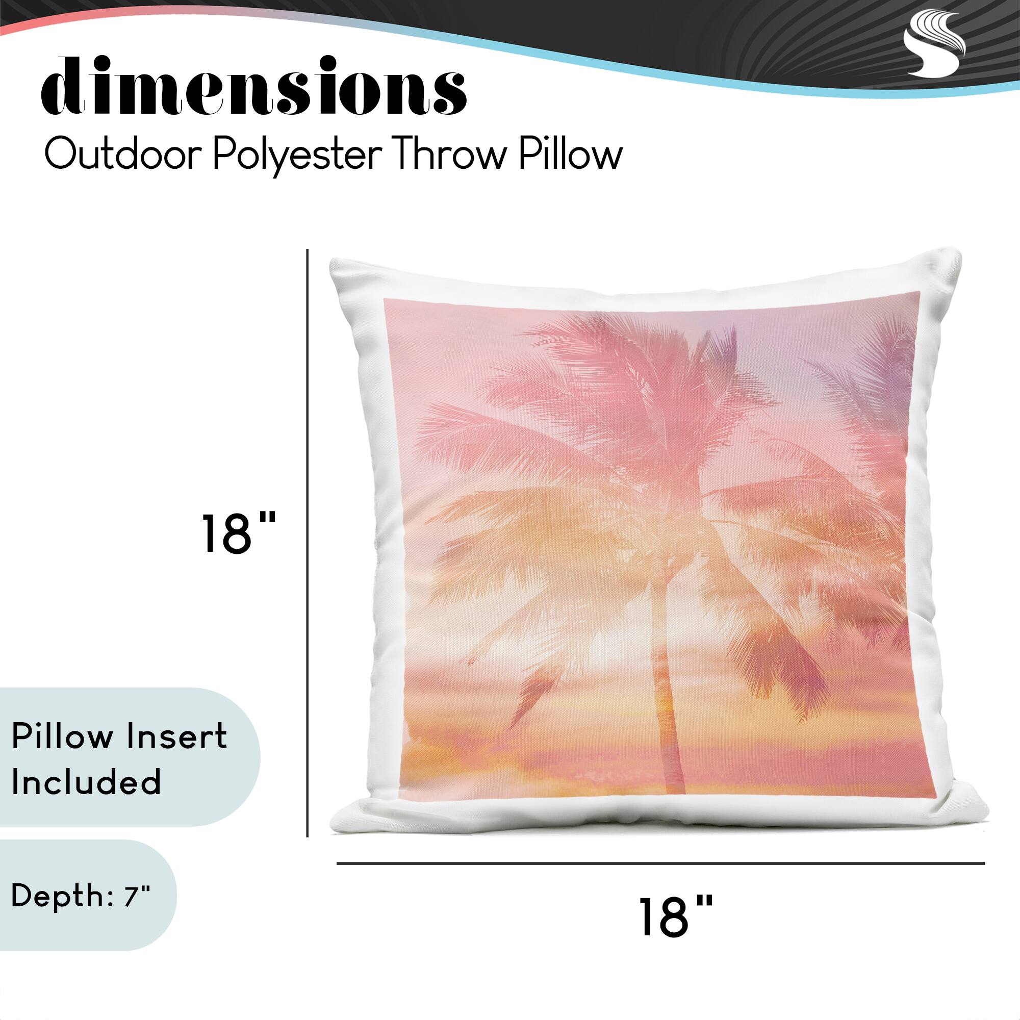 Stupell Industries 18" x 18" Summer Sunset Palm Trees Outdoor Print Throw Pillow