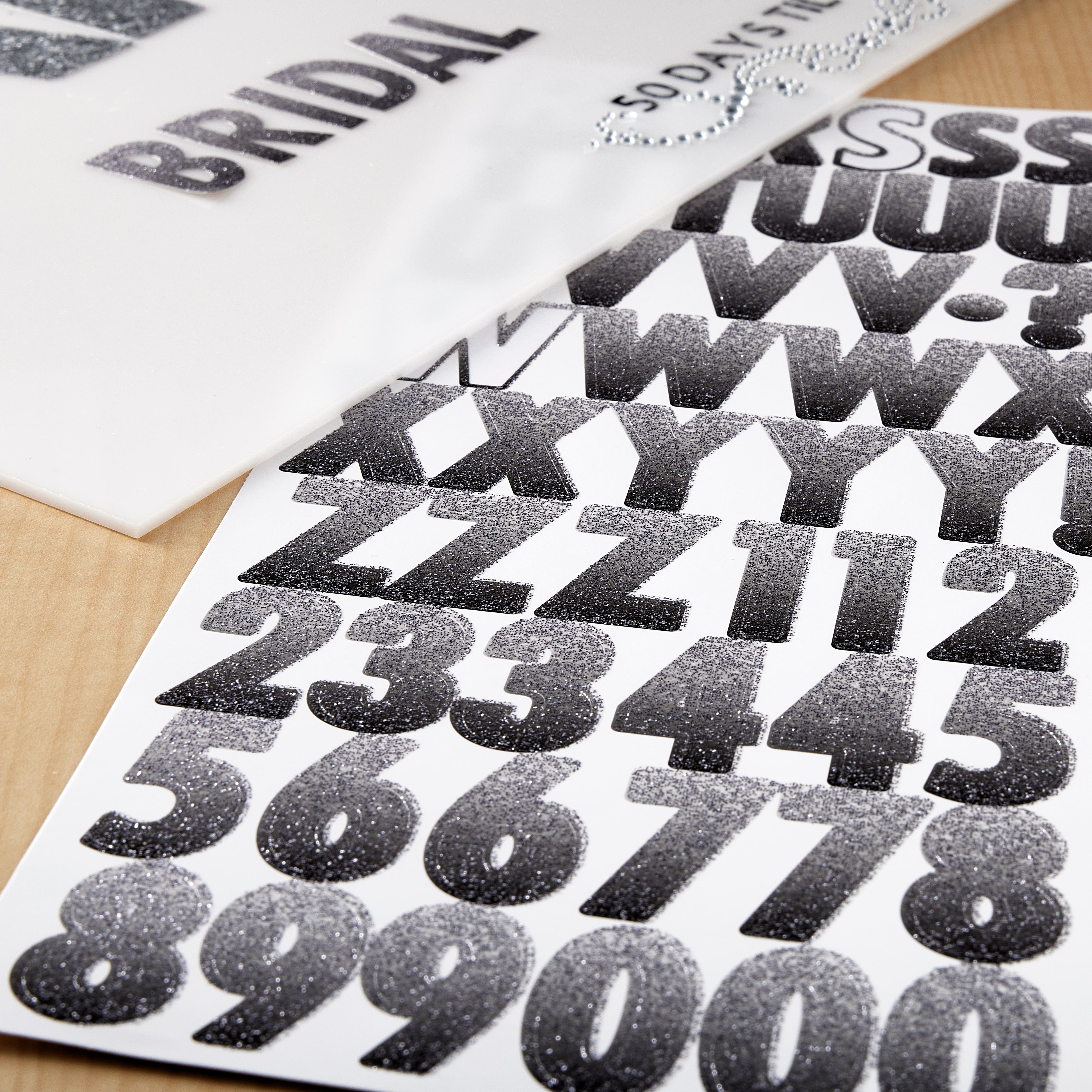 12 Pack: Neutral Ombre Glitter Alphabet Stickers by Recollections™