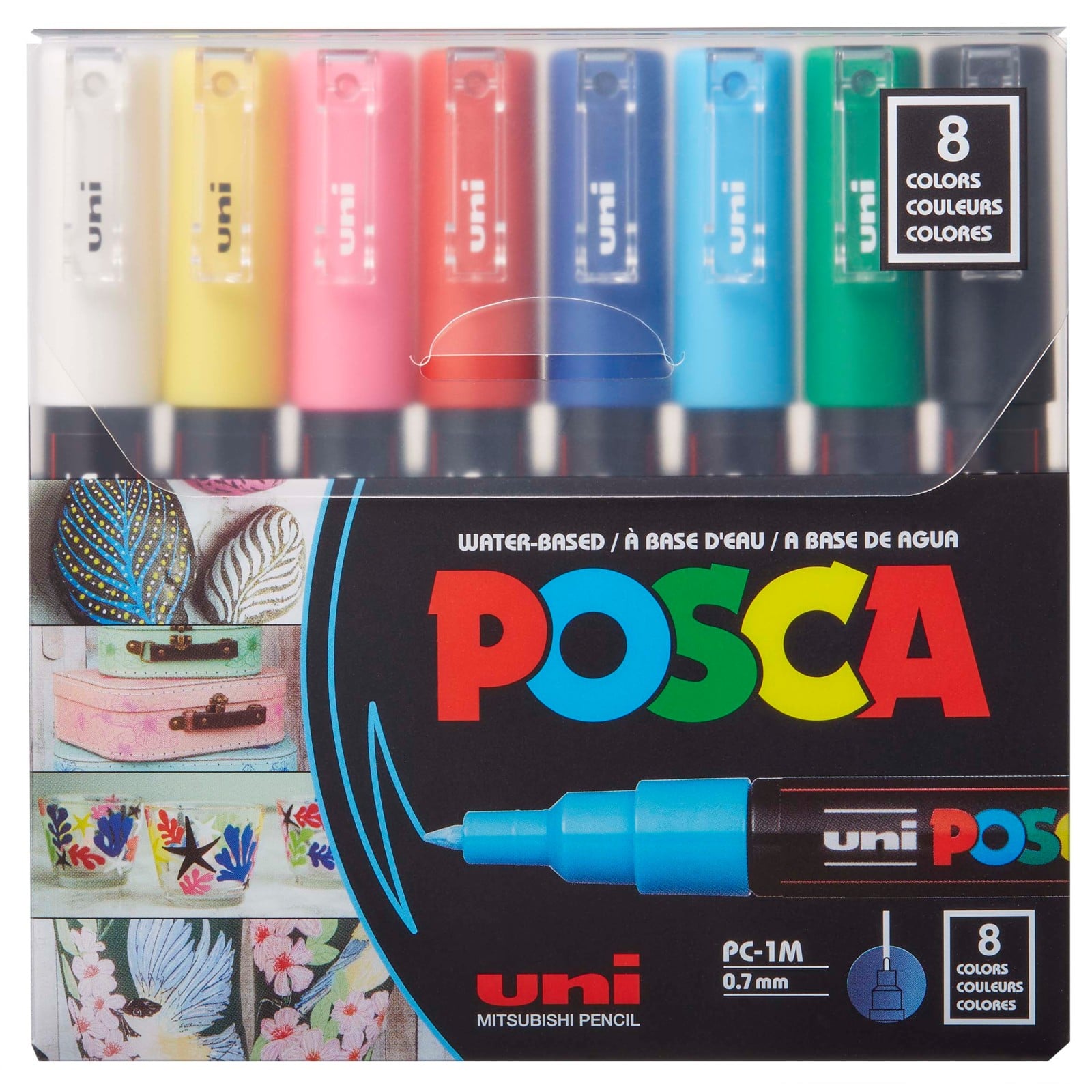 Uni POSCA PC-1M Extra Fine 8 Color Paint Marker Set