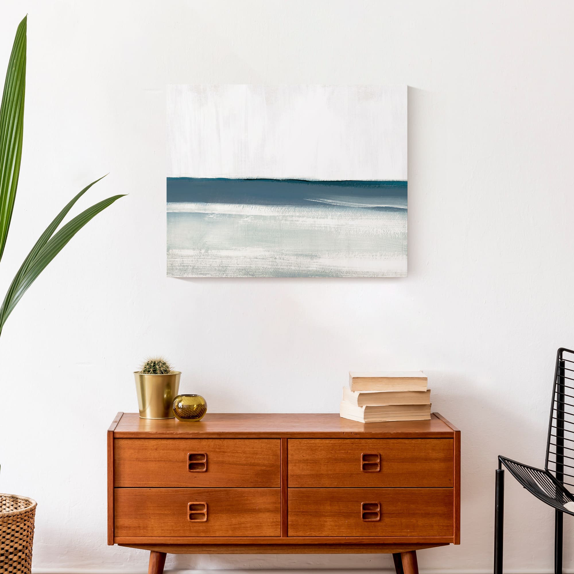 Distressed Abstract Waves Canvas Wall Art
