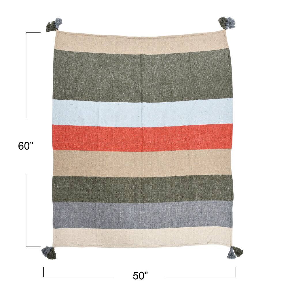 Hello Honey® Striped Cotton Throw Blanket with Tassels