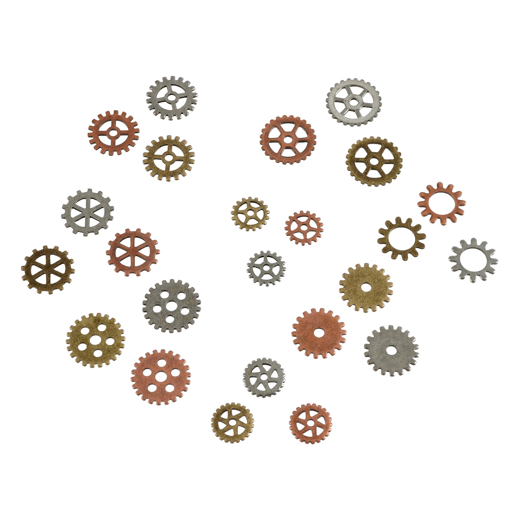 12 Packs: 100 ct. (1,200 total) Found Objects Mini Metal Gears by Bead Landing™