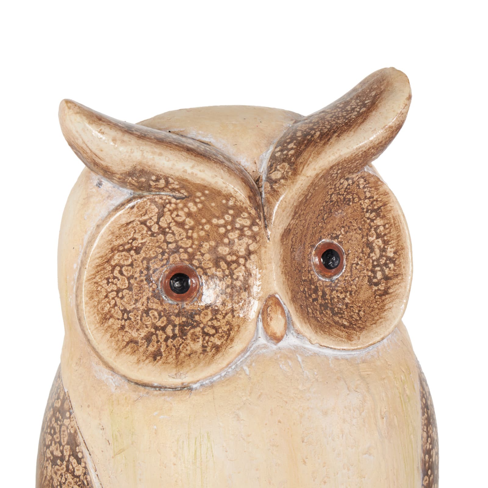 14.75" Cream & Brown MGO Owl Garden Sculpture