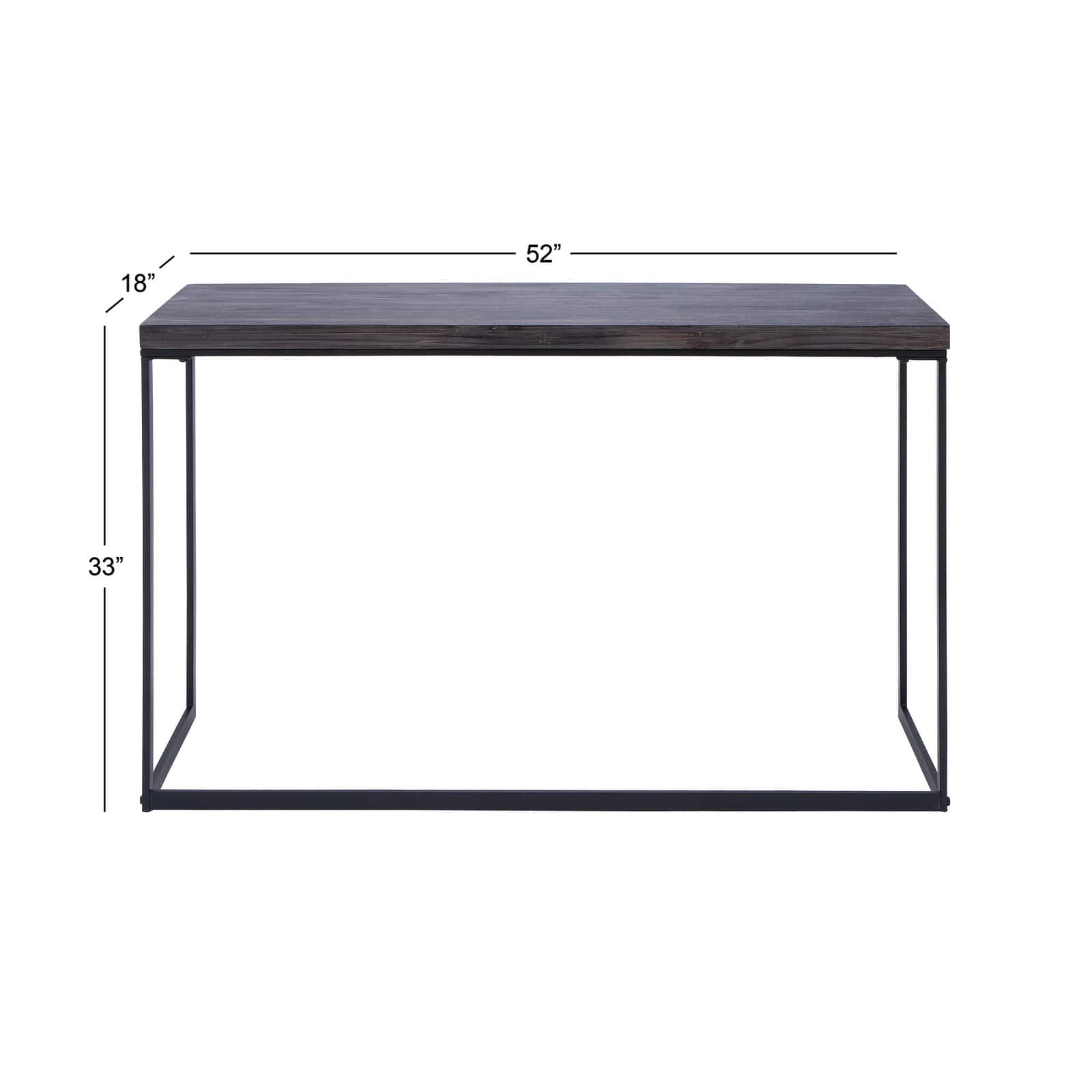 Black Contemporary Metal Console Table, 33" x 52"