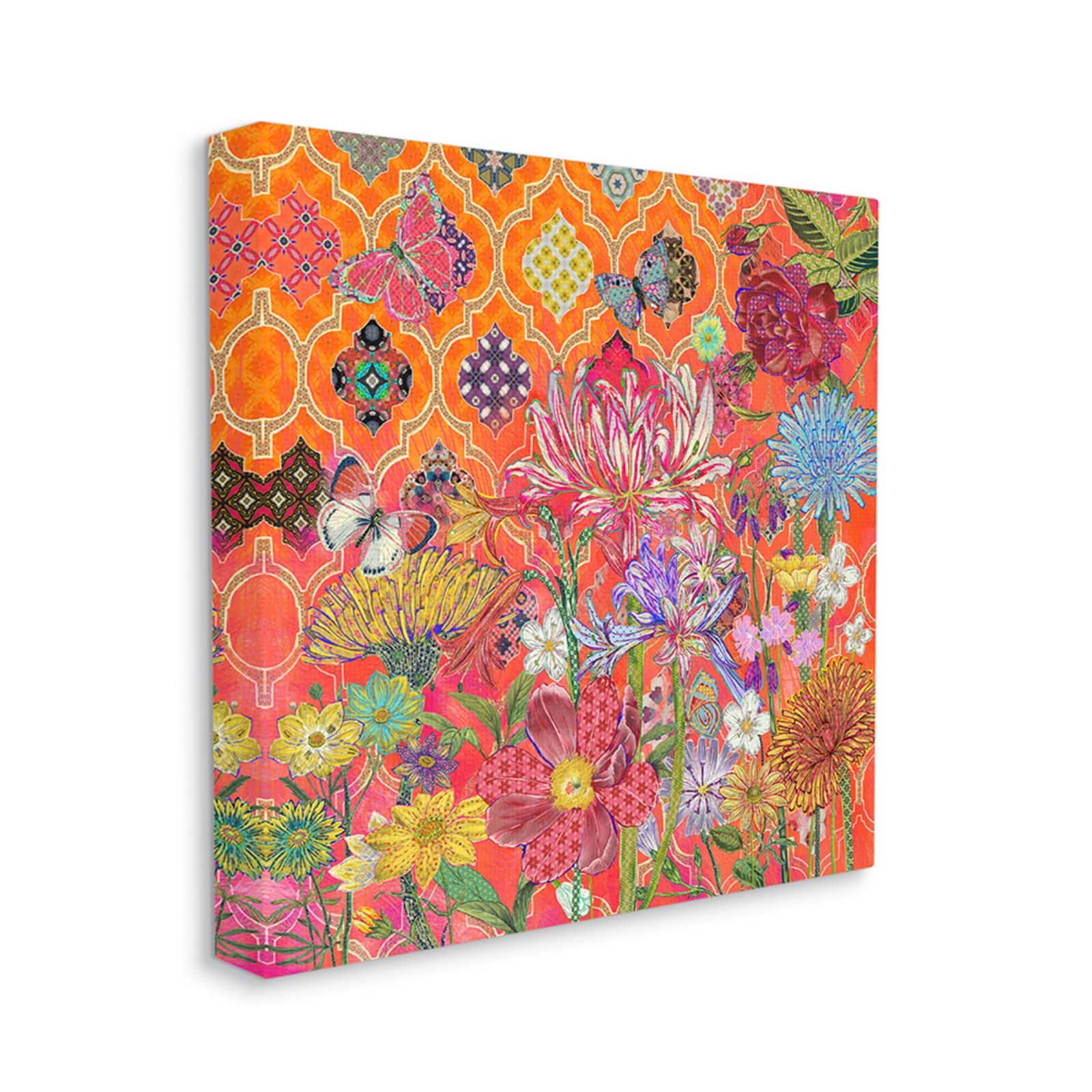 Stupell Industries Arabesque Geometric Pattern & Florals Canvas Wall Art