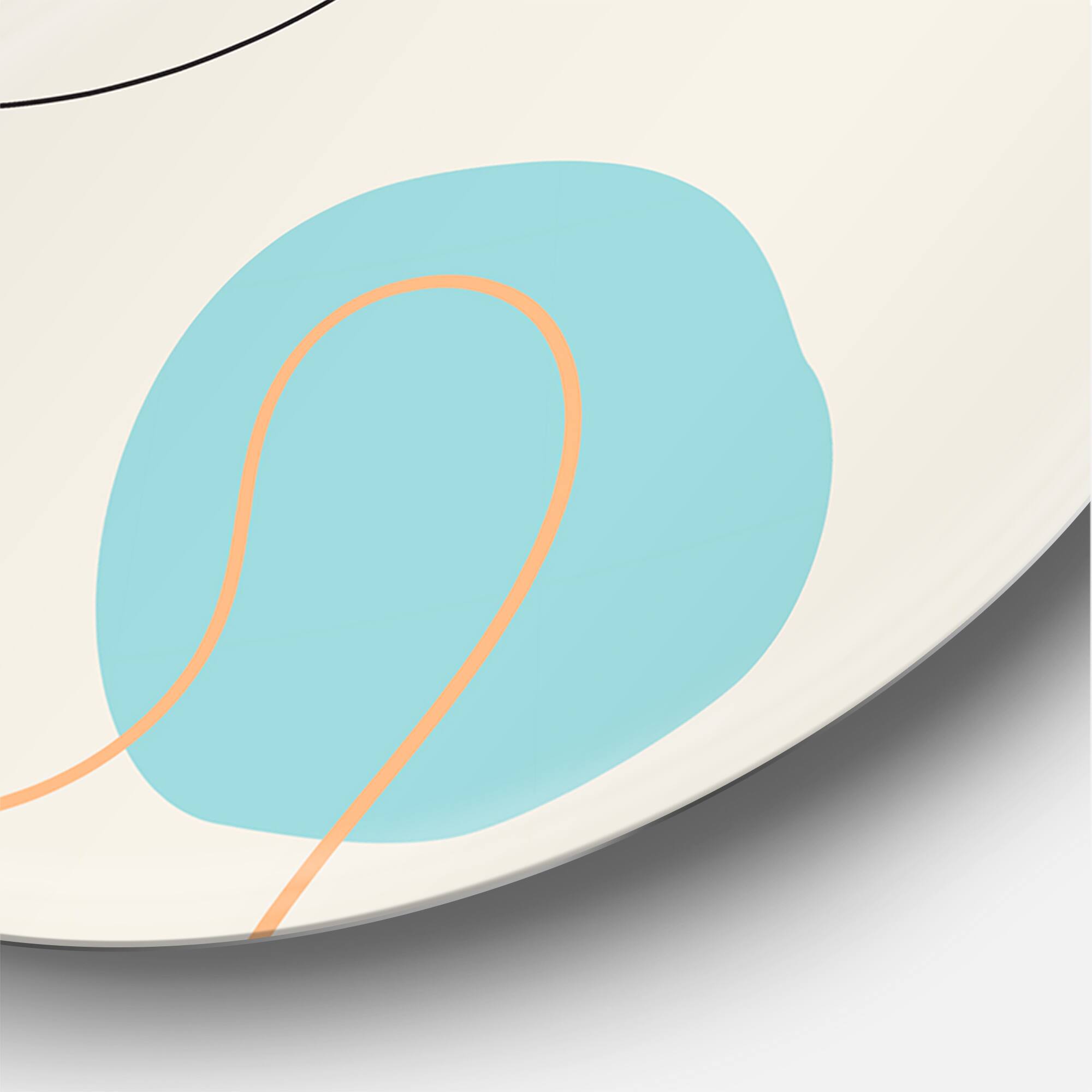 Designart - Minimal One Line Portrait of Female Face I - Modern Metal Circle Wall Art