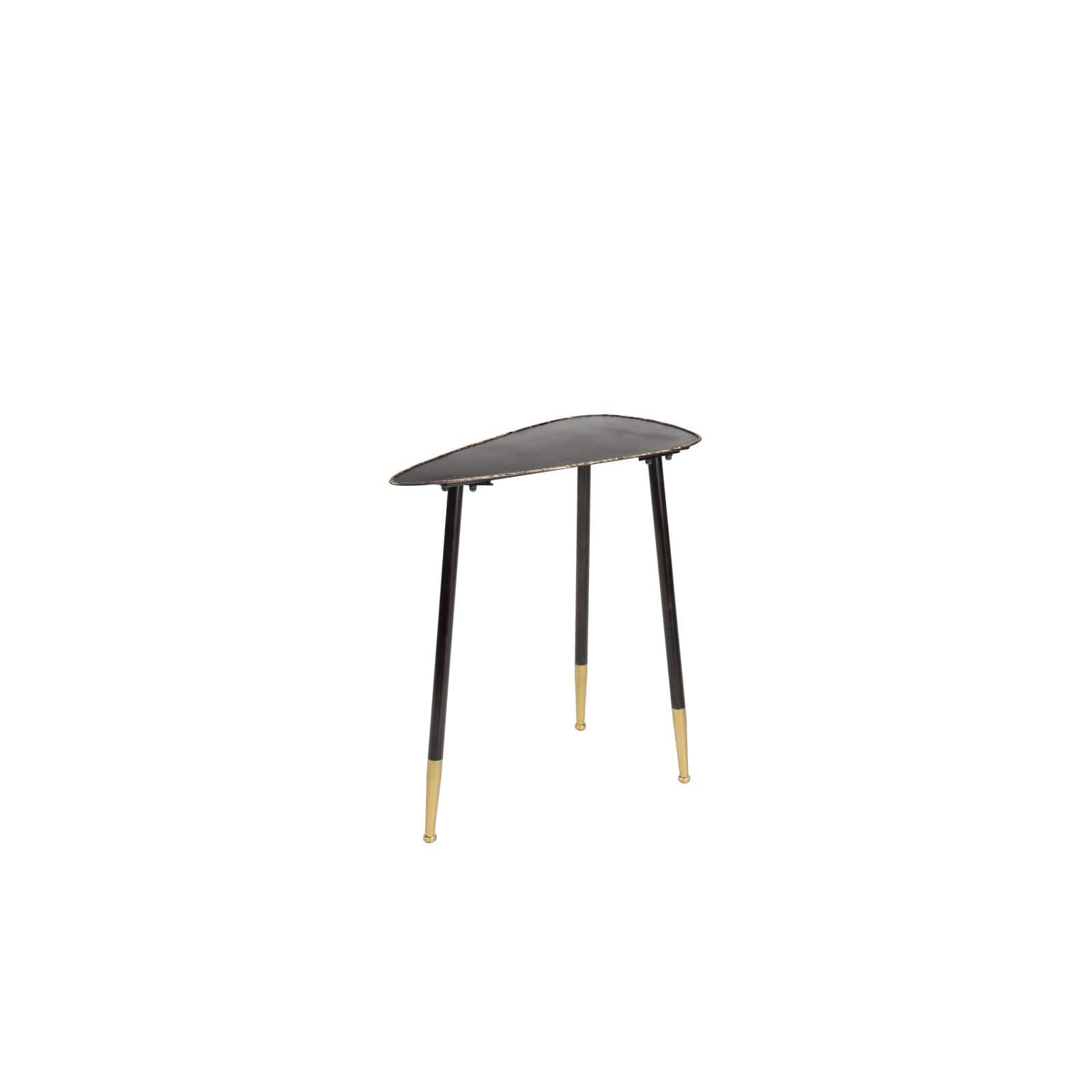 24" Black Iron Industrial Accent Table