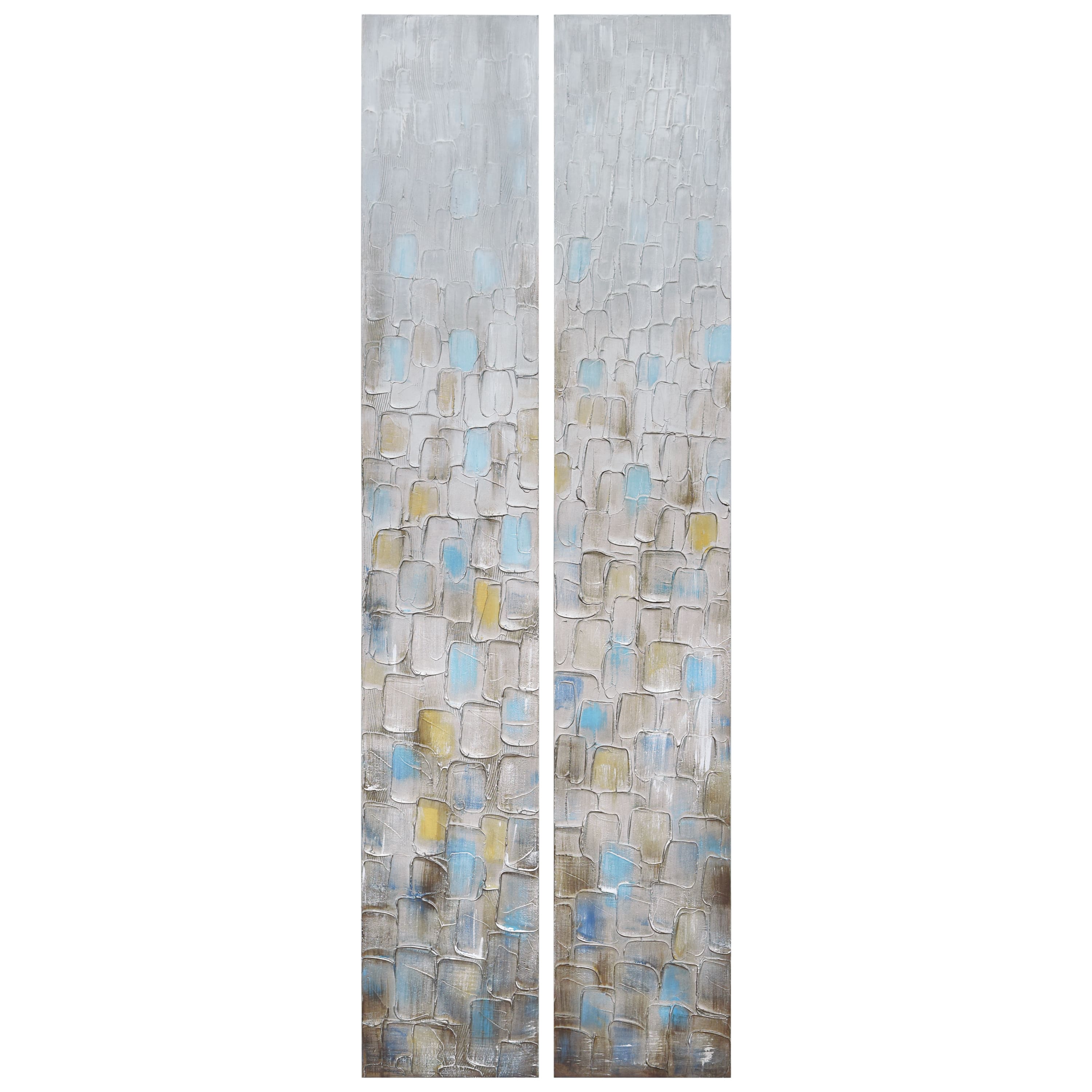 Empire Art Direct 72" x 12" Cosmopolitan Textured & Metallic Hand Painted Canvas Wall Art, 2ct.