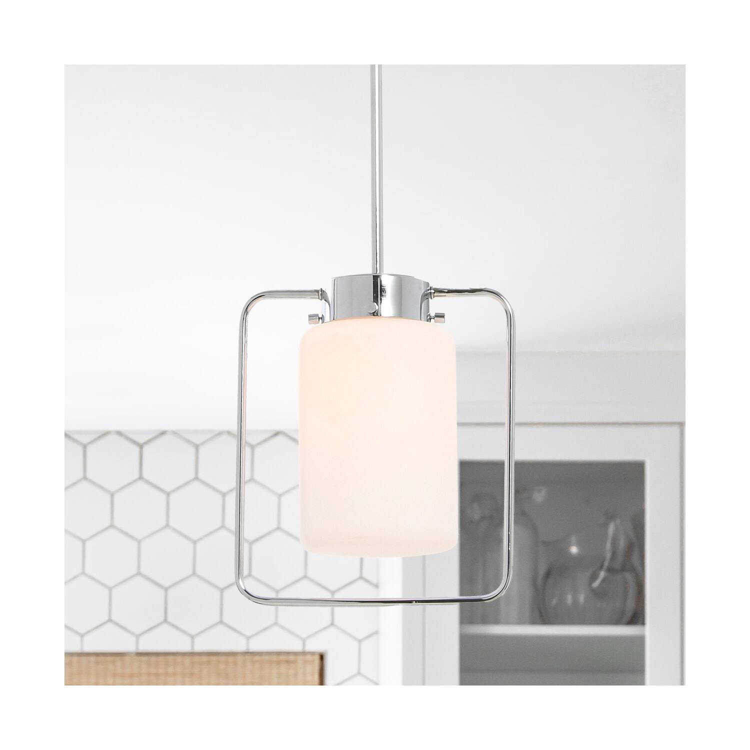 Hello Honey® Robert Stevenson Lighting Ezra Metal & Frosted Glass Convertible Ceiling Light