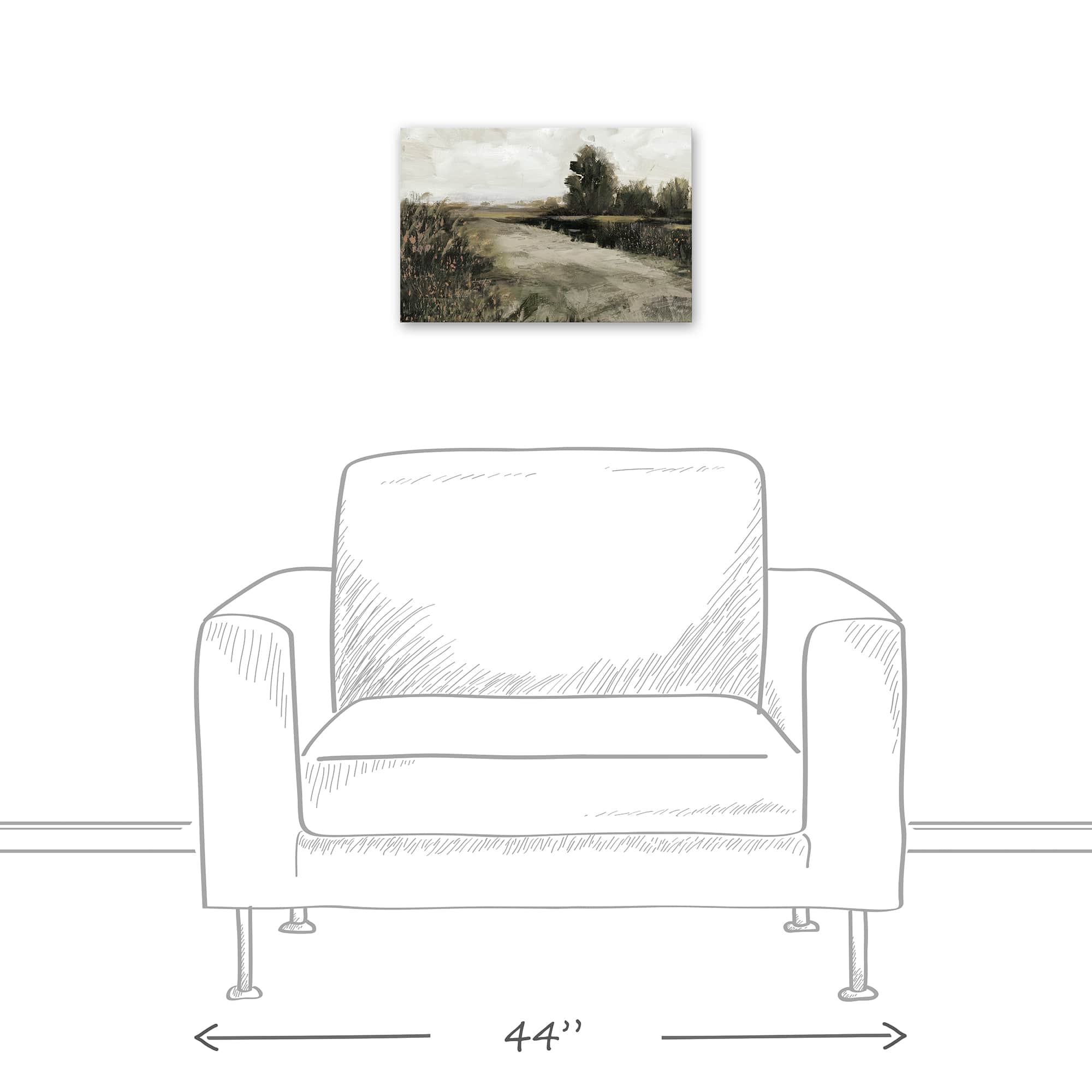 Antique Moody Landscape 18" x 12' Canvas Wall Art