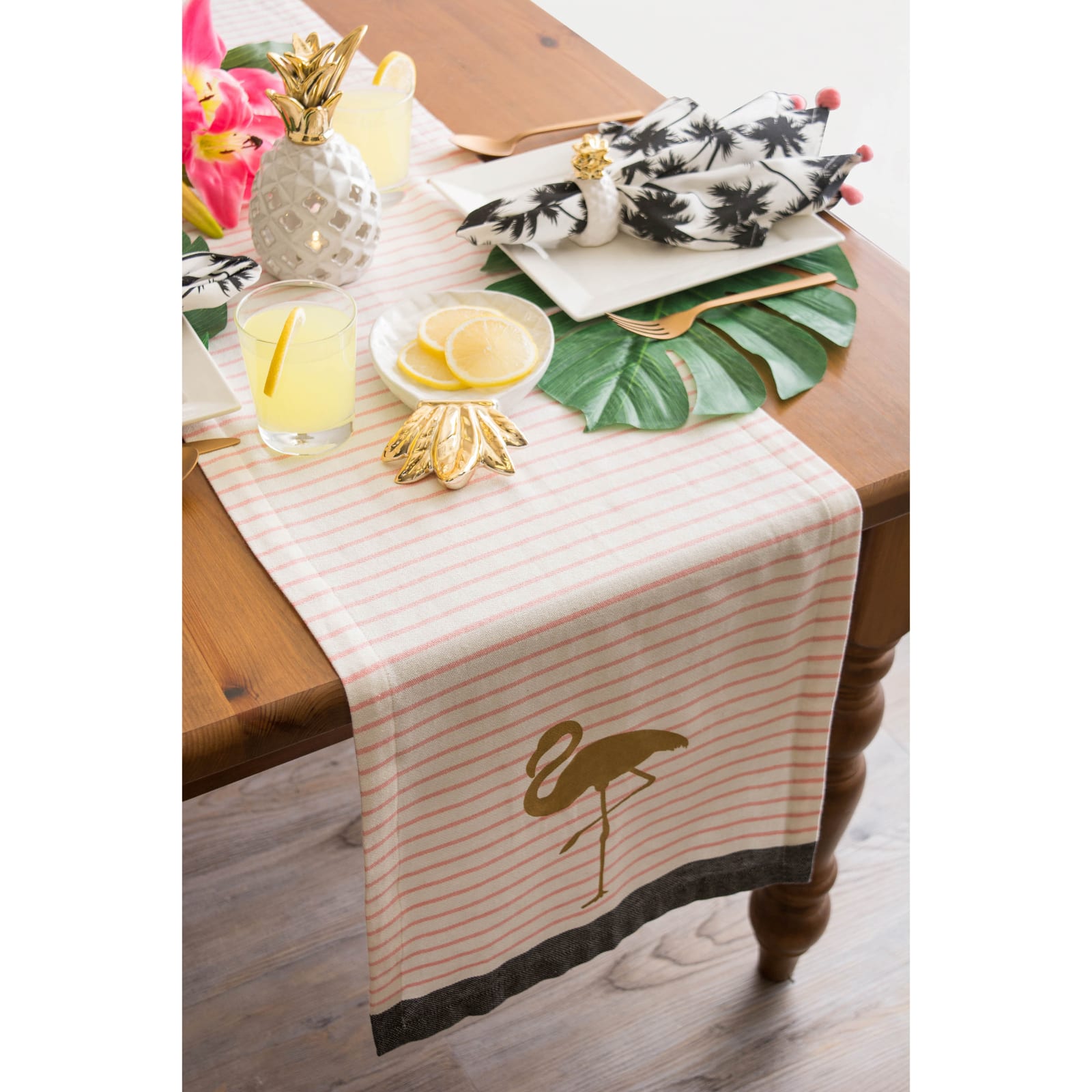 Golden Flamingo Table Runner 14" x 72"