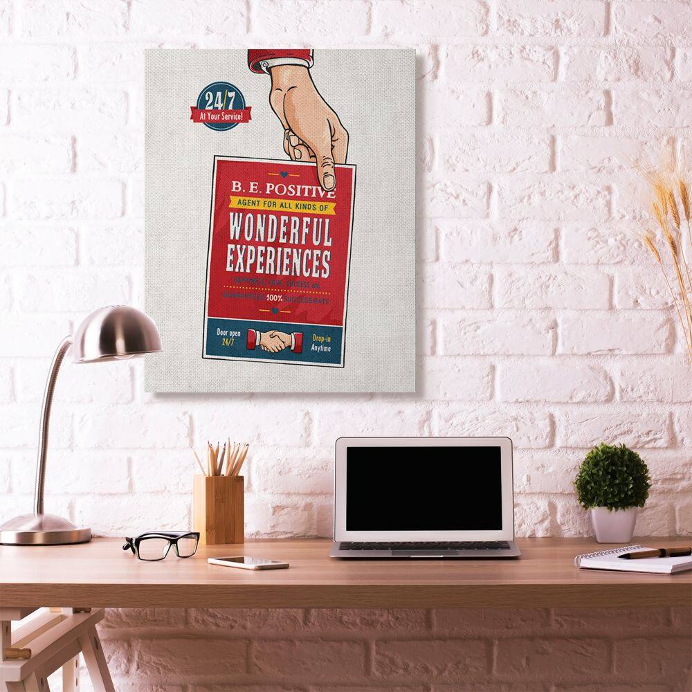 Stupell Industries Be Positive Inspirational Comic Book Design Wall Accent