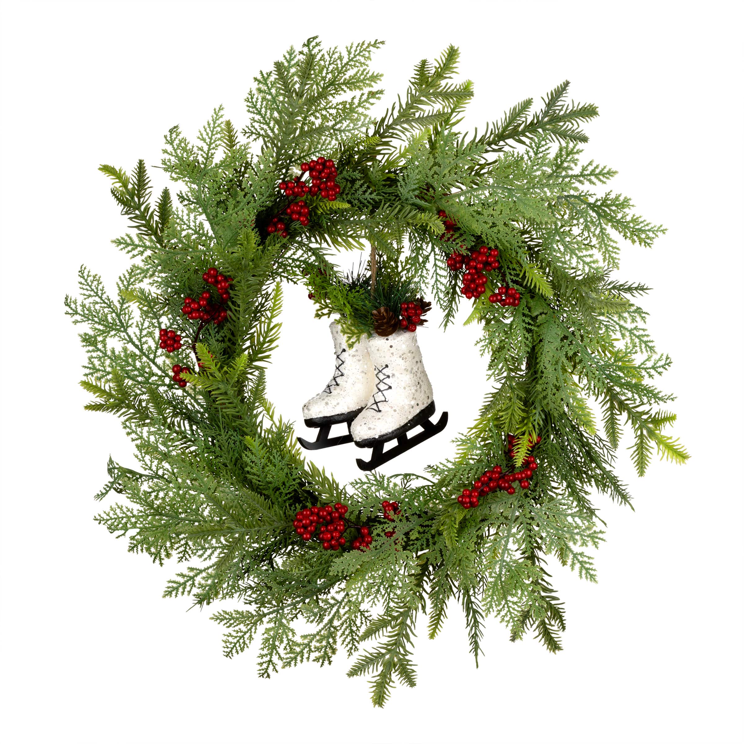 22" Winter Skates Wreath