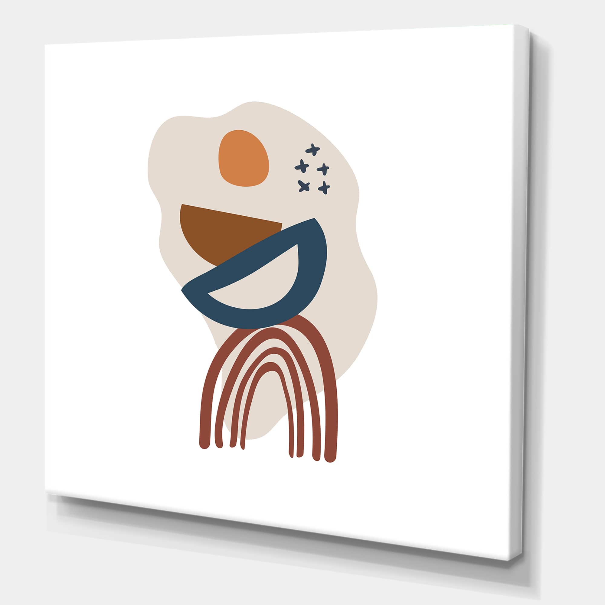 Designart - Elementary Shapes In Terracotta Tones I - Modern Canvas Wall Art Print