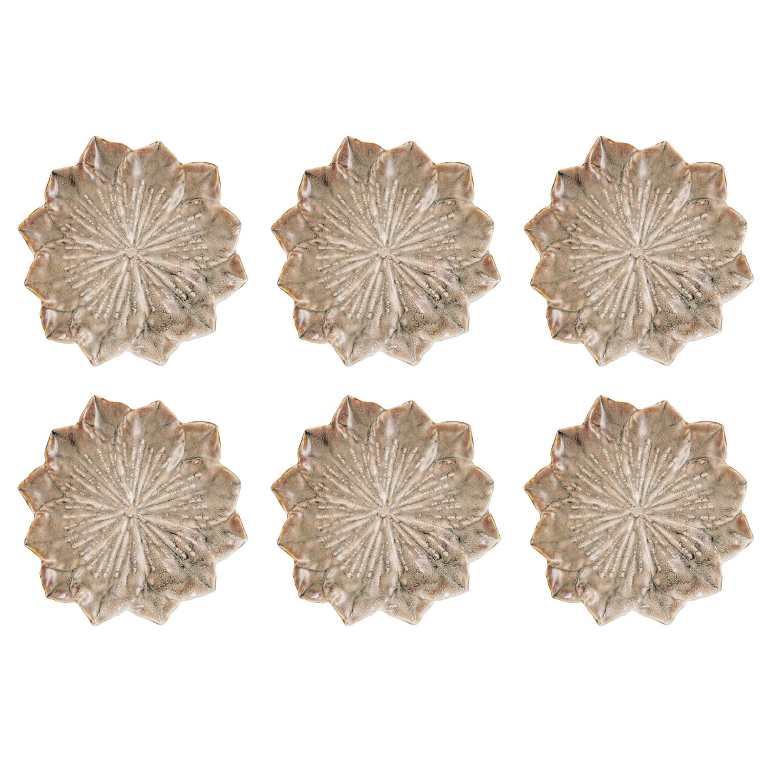 Hello Honey® 10" Multicolor Glaze Stoneware Flower Plate, 6ct.