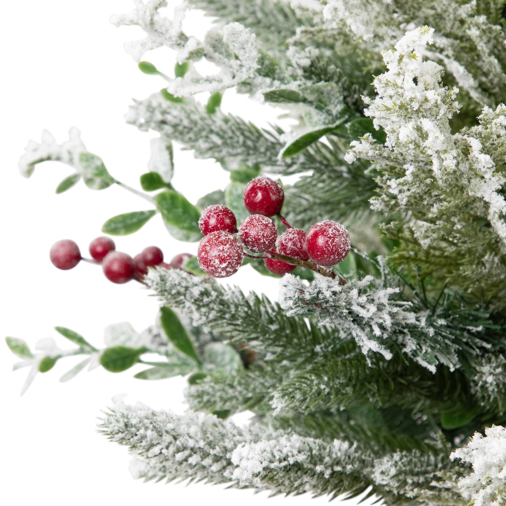 24" Unlit Flocked Balsam Pine Artificial Christmas Tree
