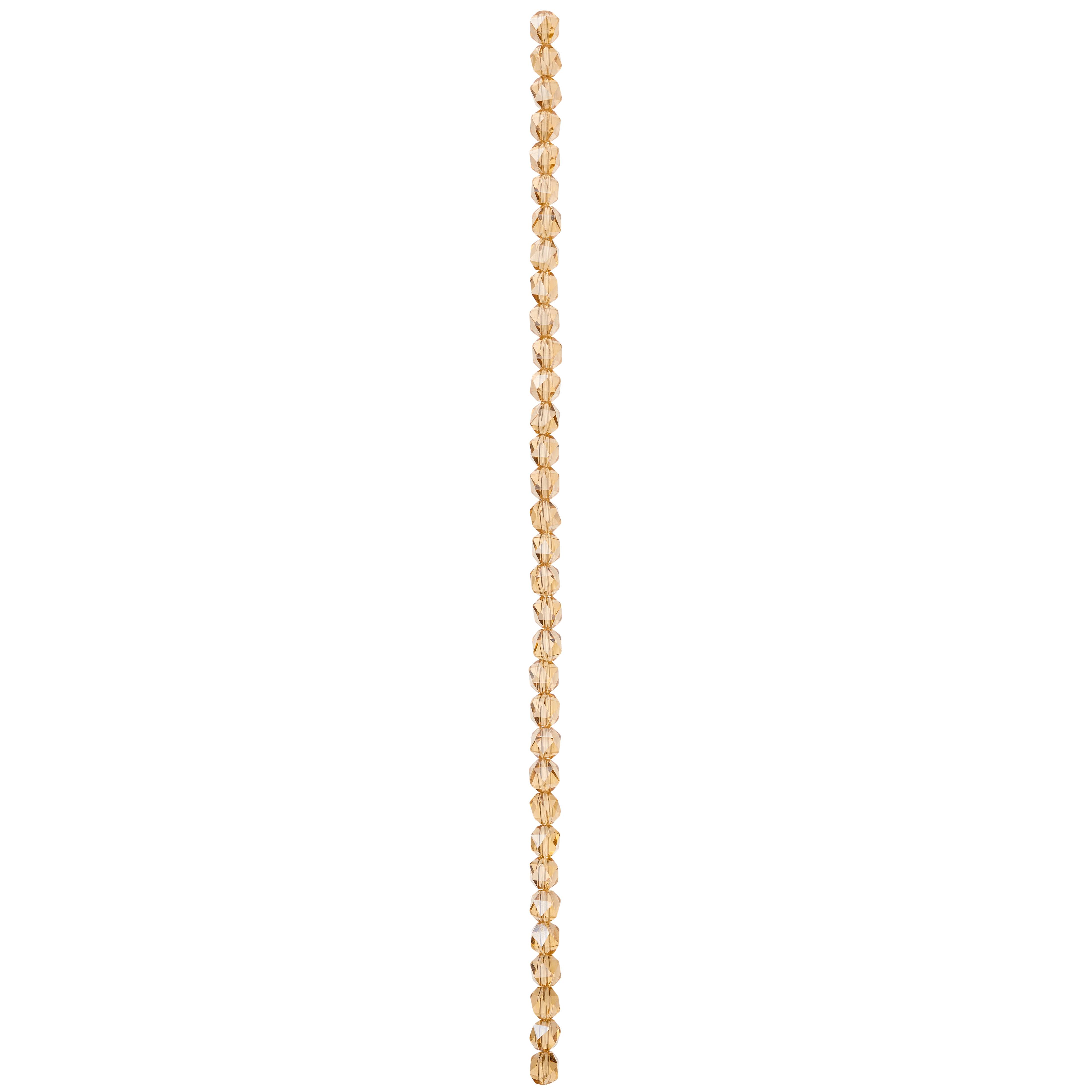 Amber Glass Triangle Faceted Beads, 6mm by Bead Landing™