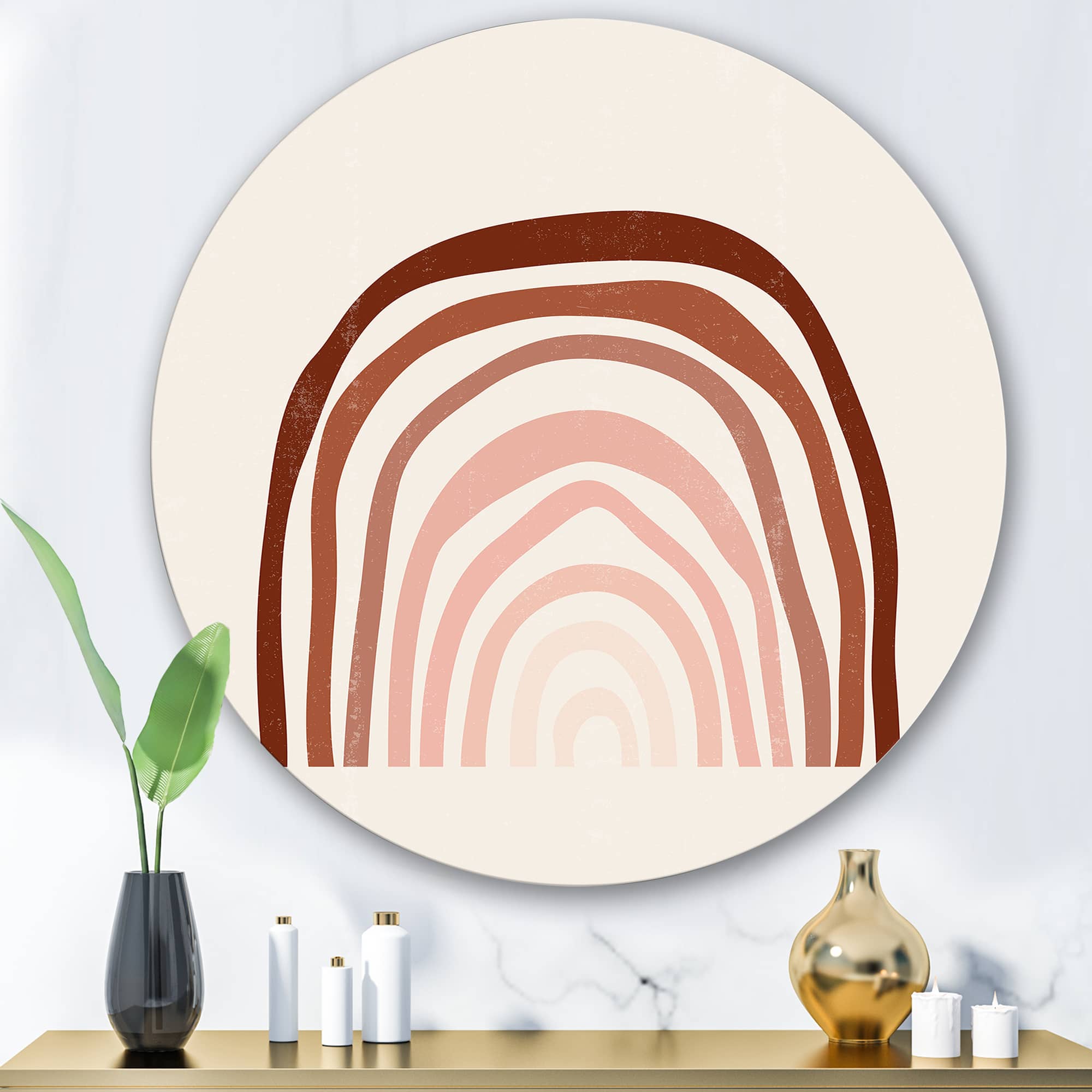 Designart - Terracotta Minimalist Boho Rainbow I